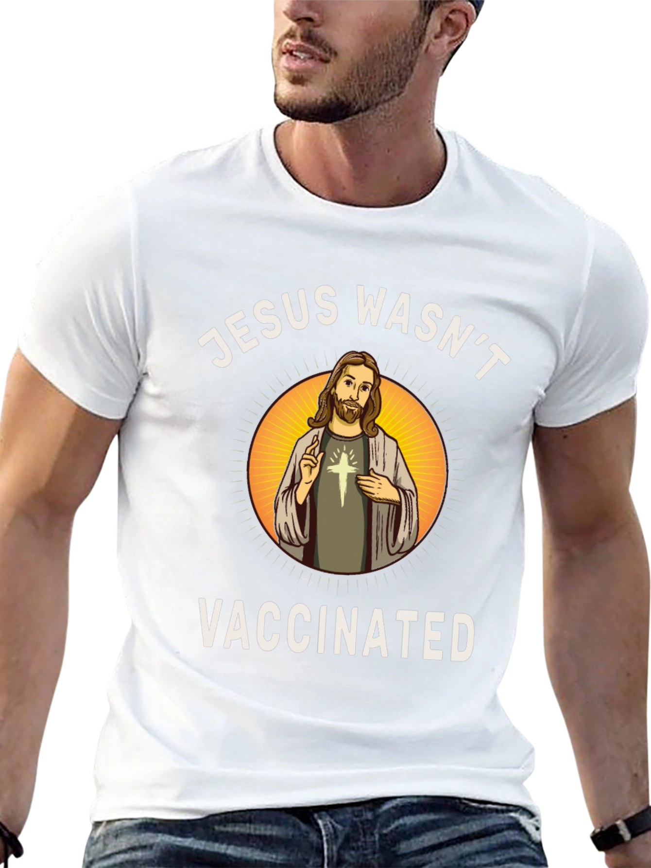 Jesus Wasnt Vaccinated T-Shirt - Religious Novelty Tee
