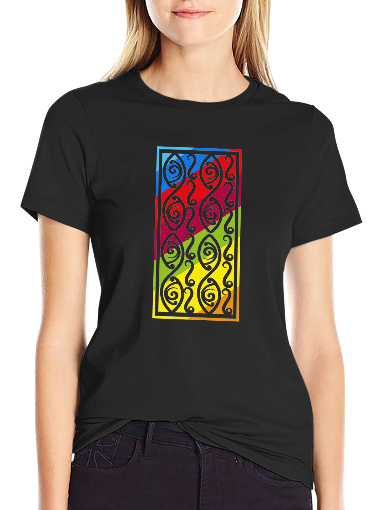 Tribal Pattern Graphic T-Shirt - Stylish Everyday Wear