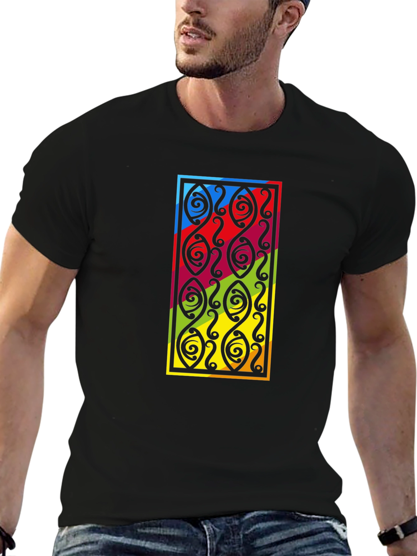Tribal Pattern Graphic T-Shirt - Stylish Everyday Wear