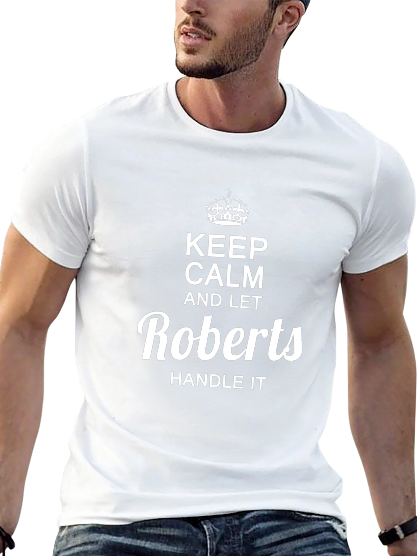 Keep Calm and Let Roberts Handle It Black T-Shirt