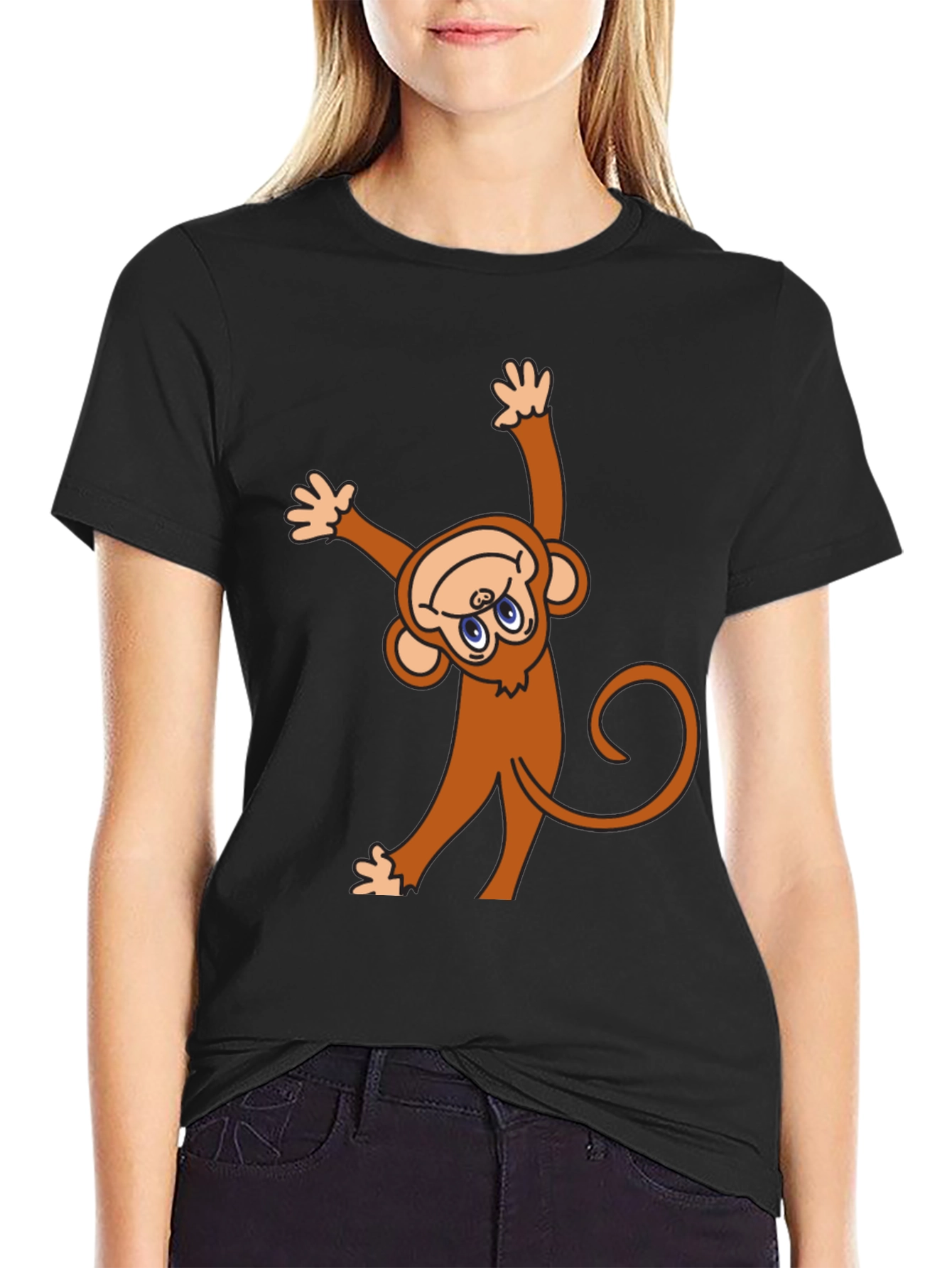 Monkey Graphic Black T-Shirt - Fun & Unique!