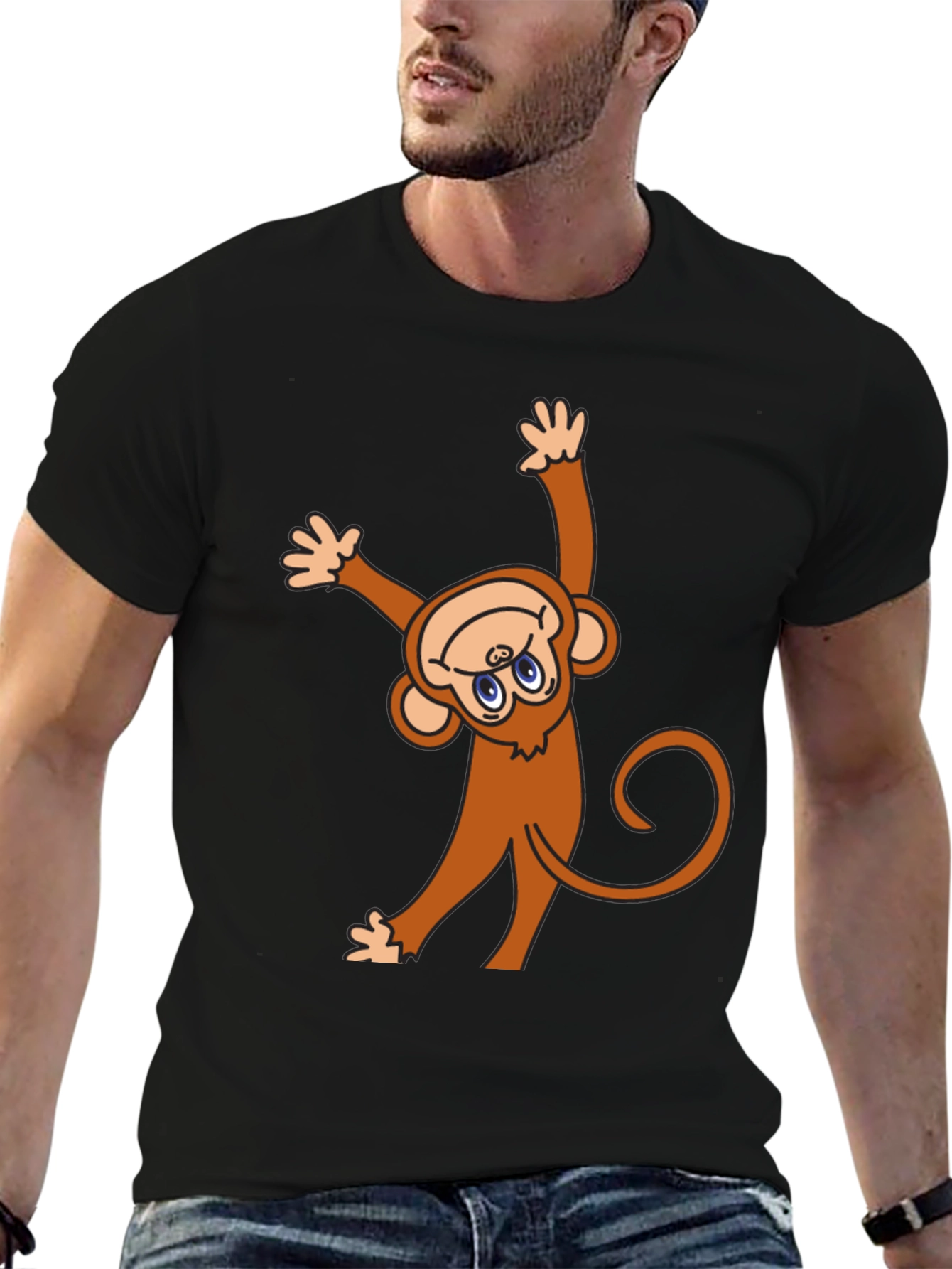Monkey Graphic Black T-Shirt - Fun & Unique!