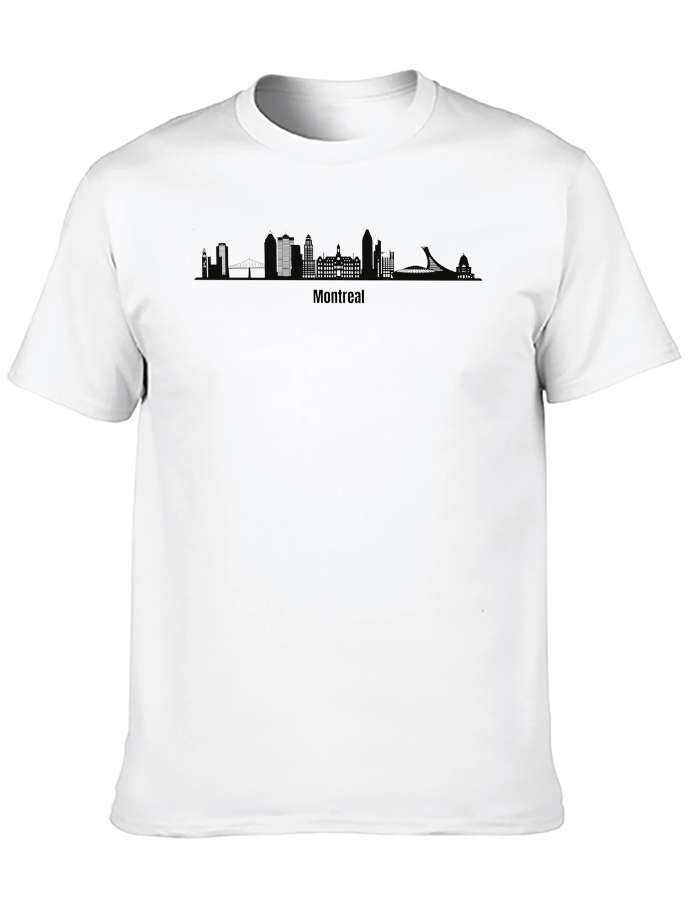 Montreal Skyline Graphic Tee - Black Cotton T-Shirt