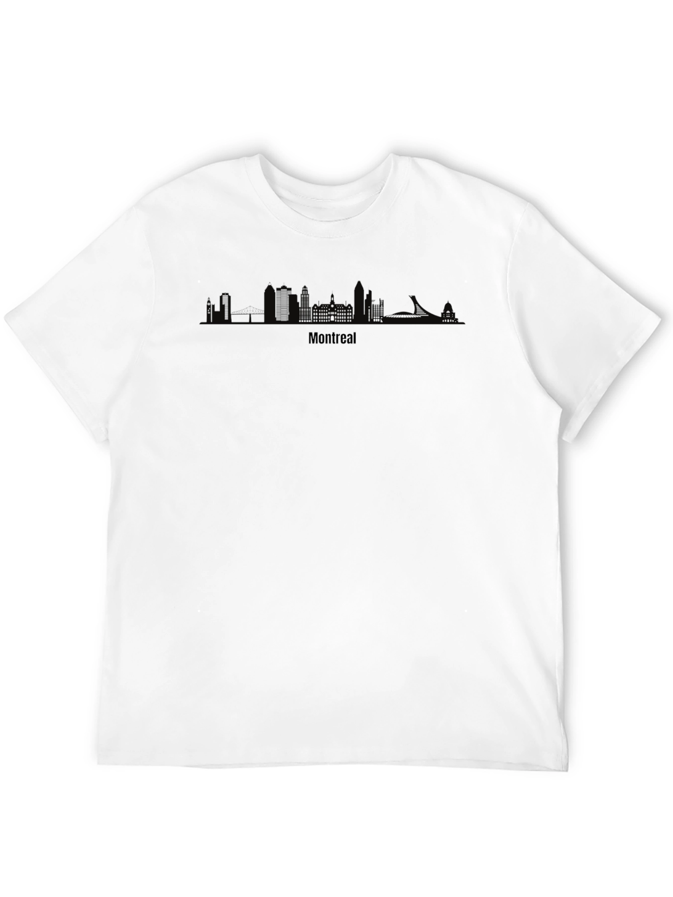 Montreal Skyline Graphic Tee - Black Cotton T-Shirt