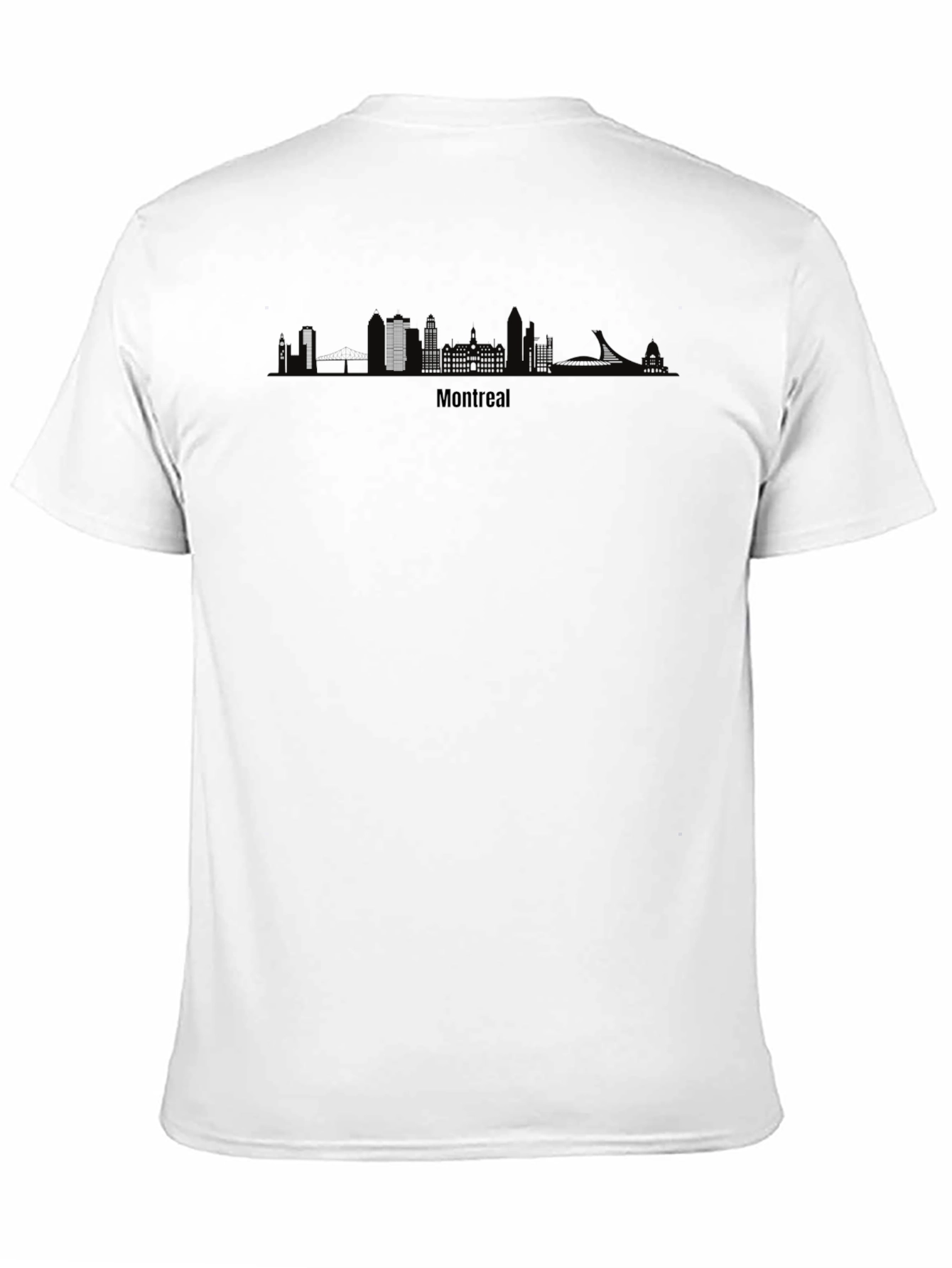 Montreal Skyline Graphic Tee - Black Cotton T-Shirt