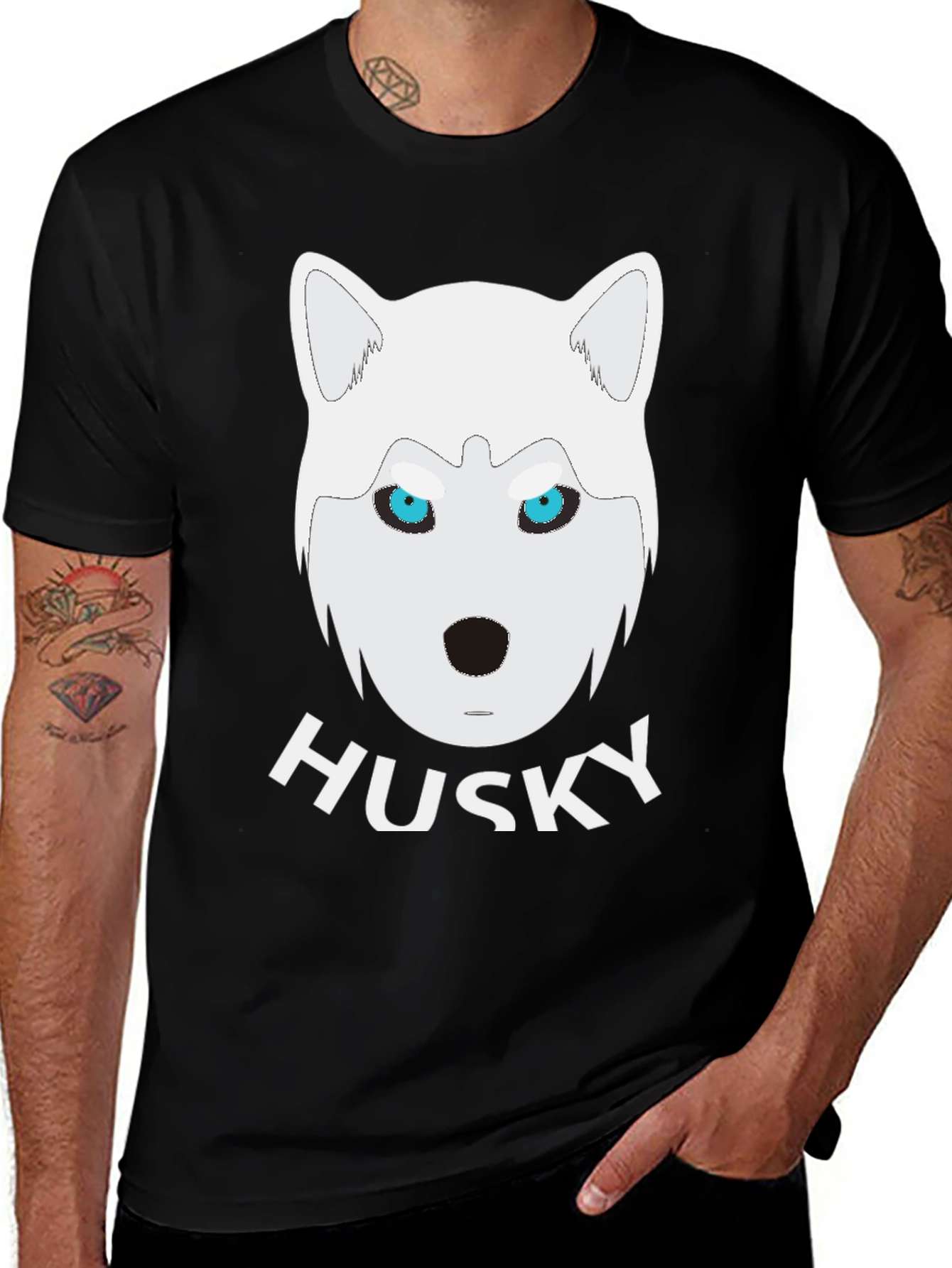 Husky Graphic Tee - Cool Animal Design