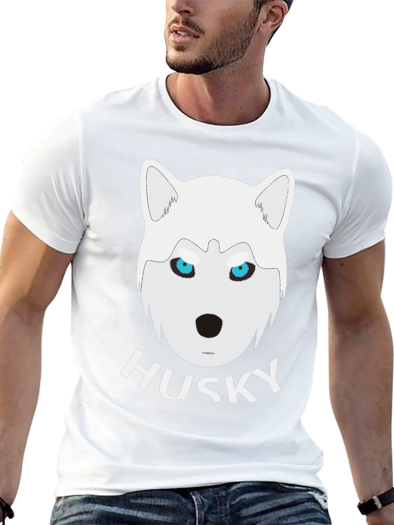 Husky Graphic Tee - Cool Animal Design
