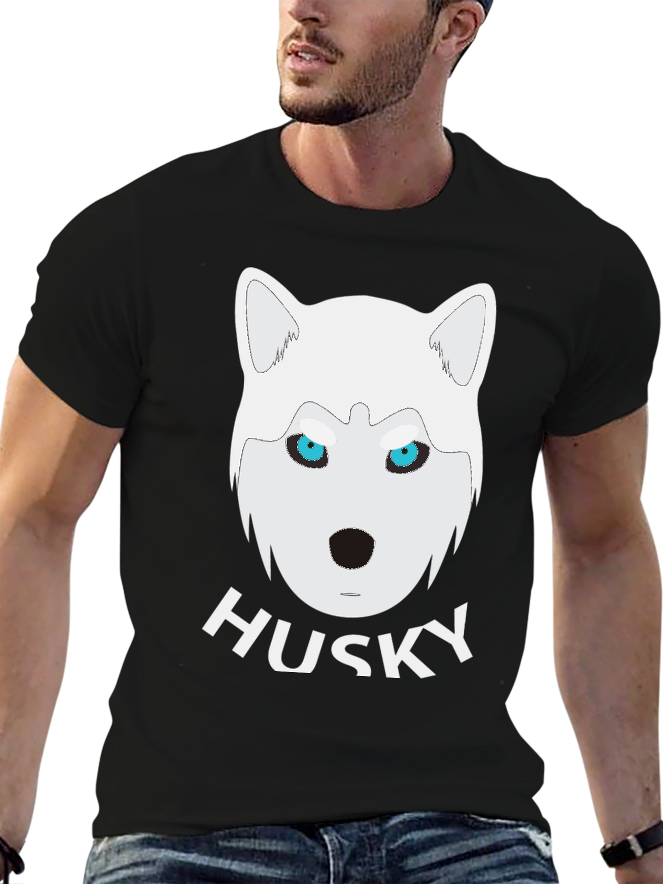 Husky Graphic Tee - Cool Animal Design