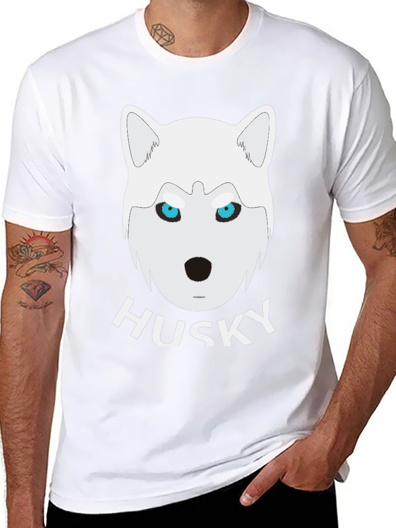 Husky Graphic Tee - Cool Animal Design