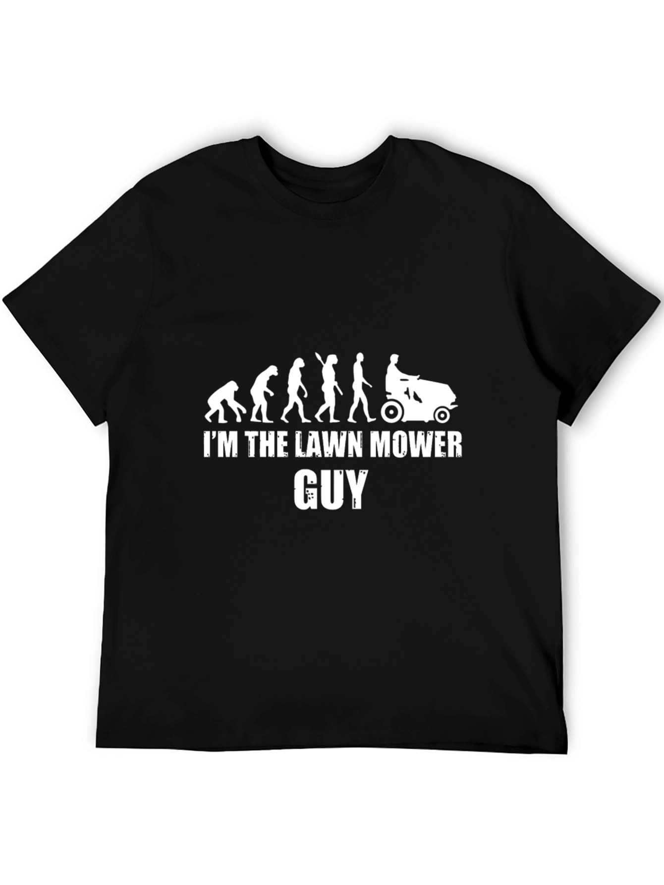 Lawn Mower Guy Evolution T-Shirt - Black