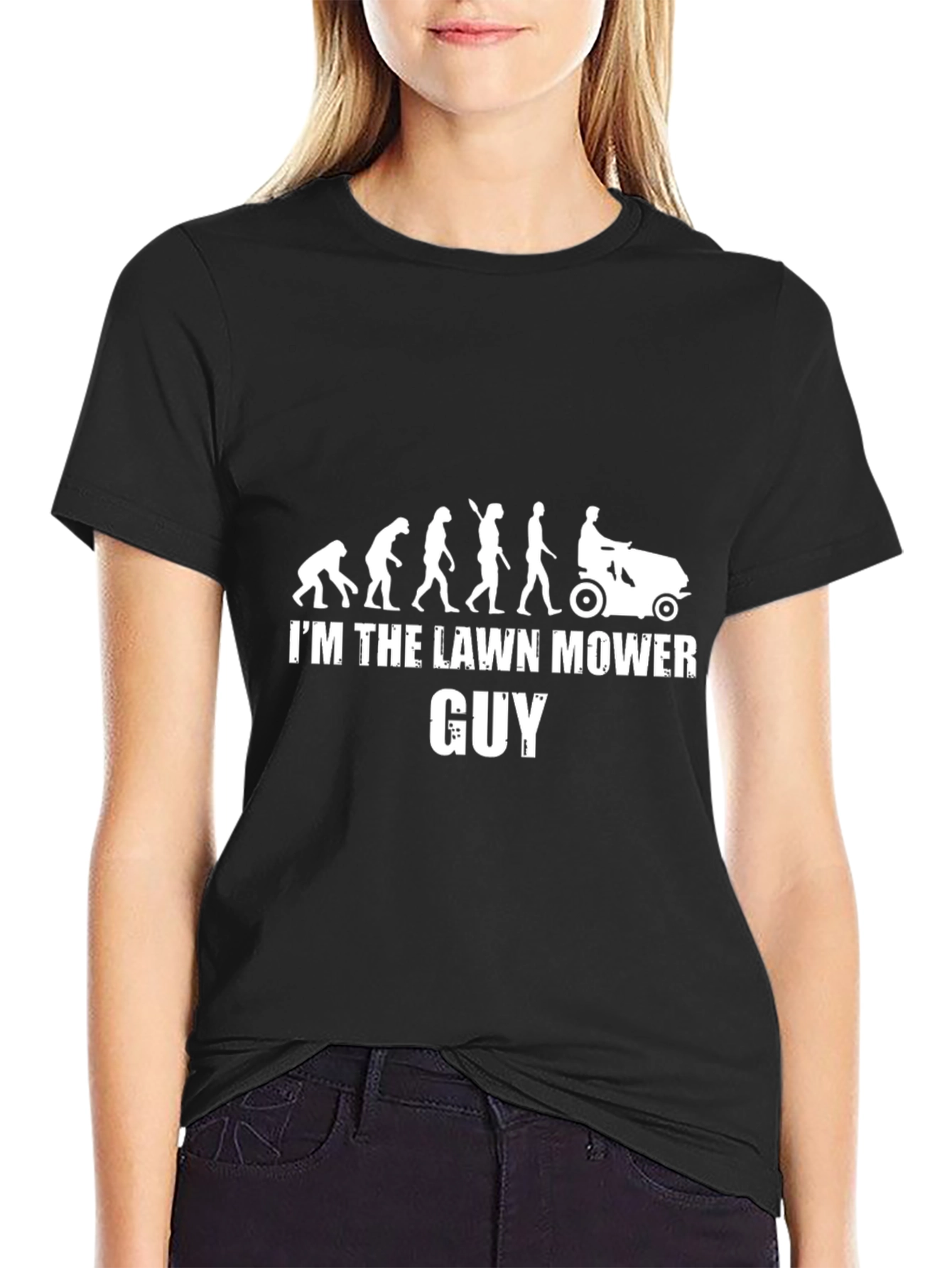 Lawn Mower Guy Evolution T-Shirt - Black