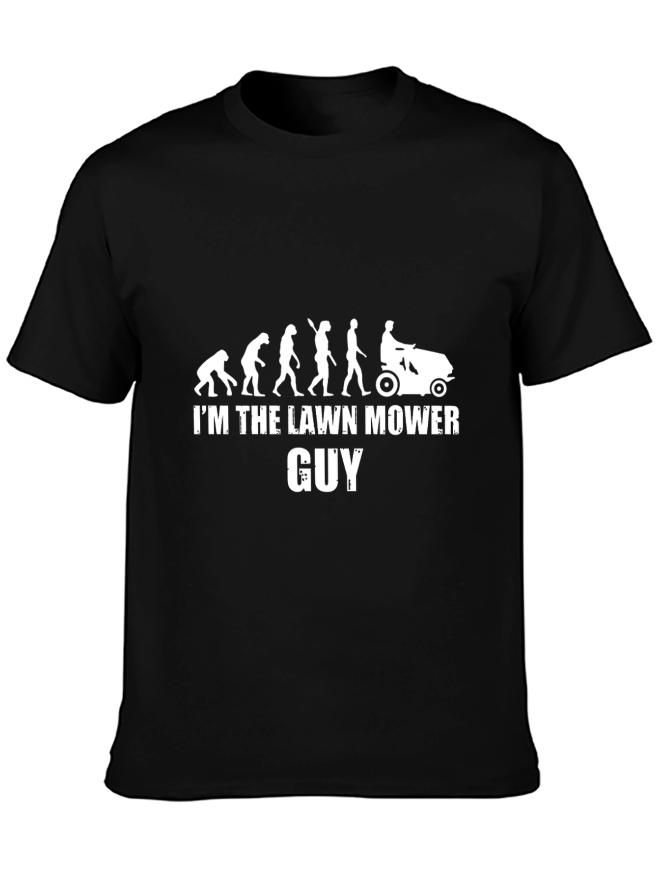 Lawn Mower Guy Evolution T-Shirt - Black