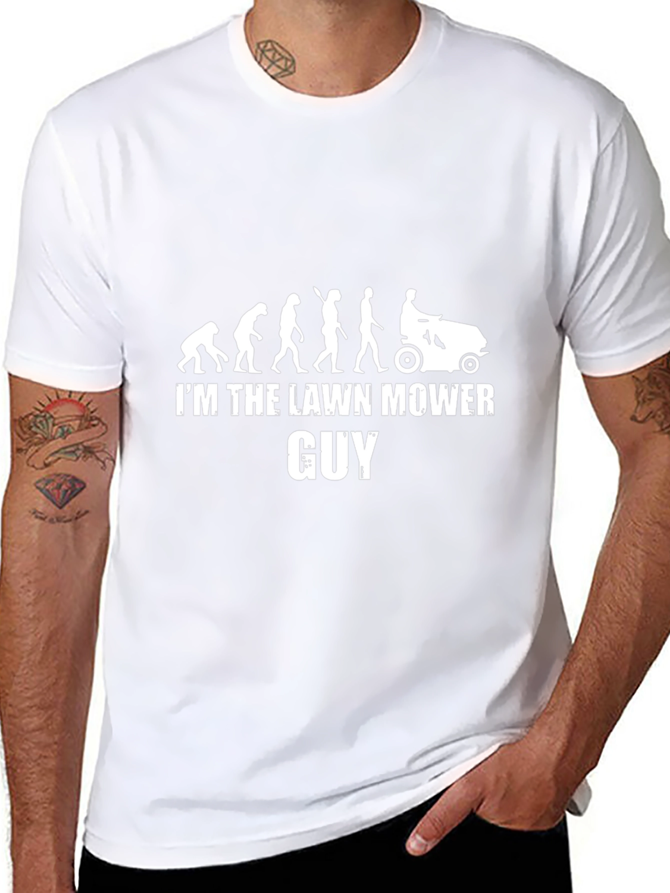 Lawn Mower Guy Evolution T-Shirt - Black
