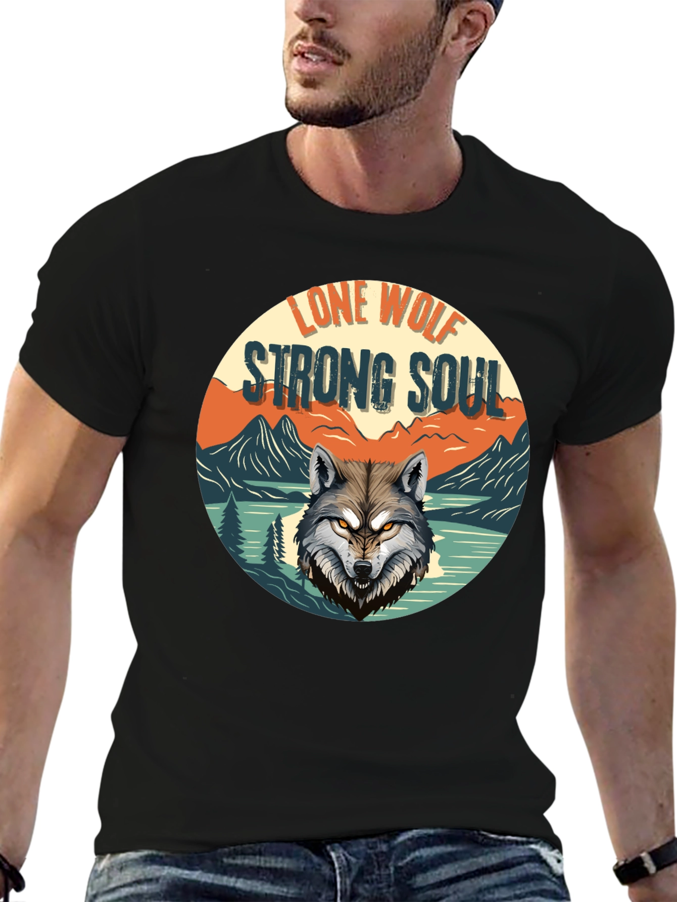 Lone Wolf Strong Soul Graphic Tee - Black