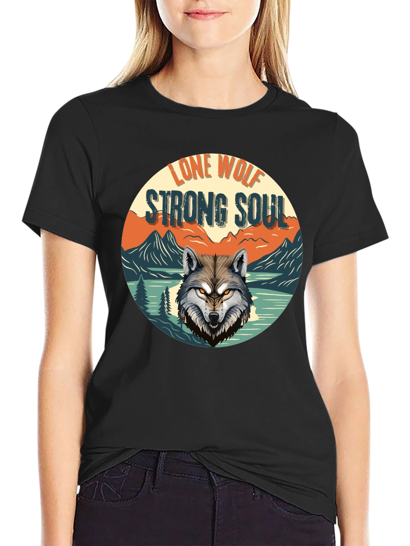 Lone Wolf Strong Soul Graphic Tee - Black