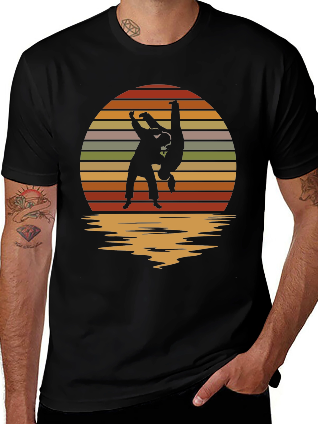 Sunset Judo Throw Black T-Shirt
