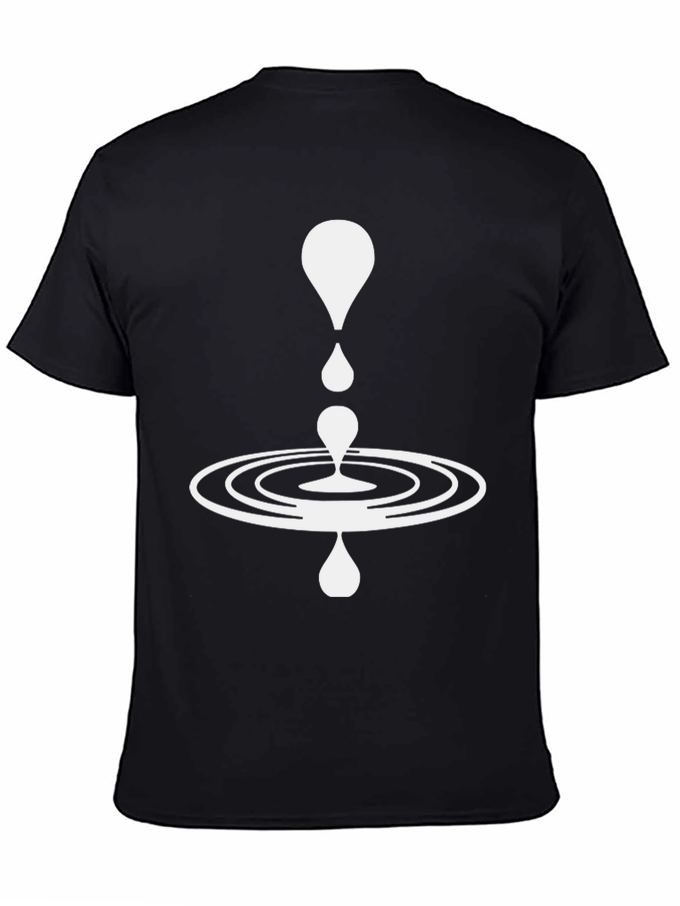 Minimalist Ripple Effect Black T-Shirt