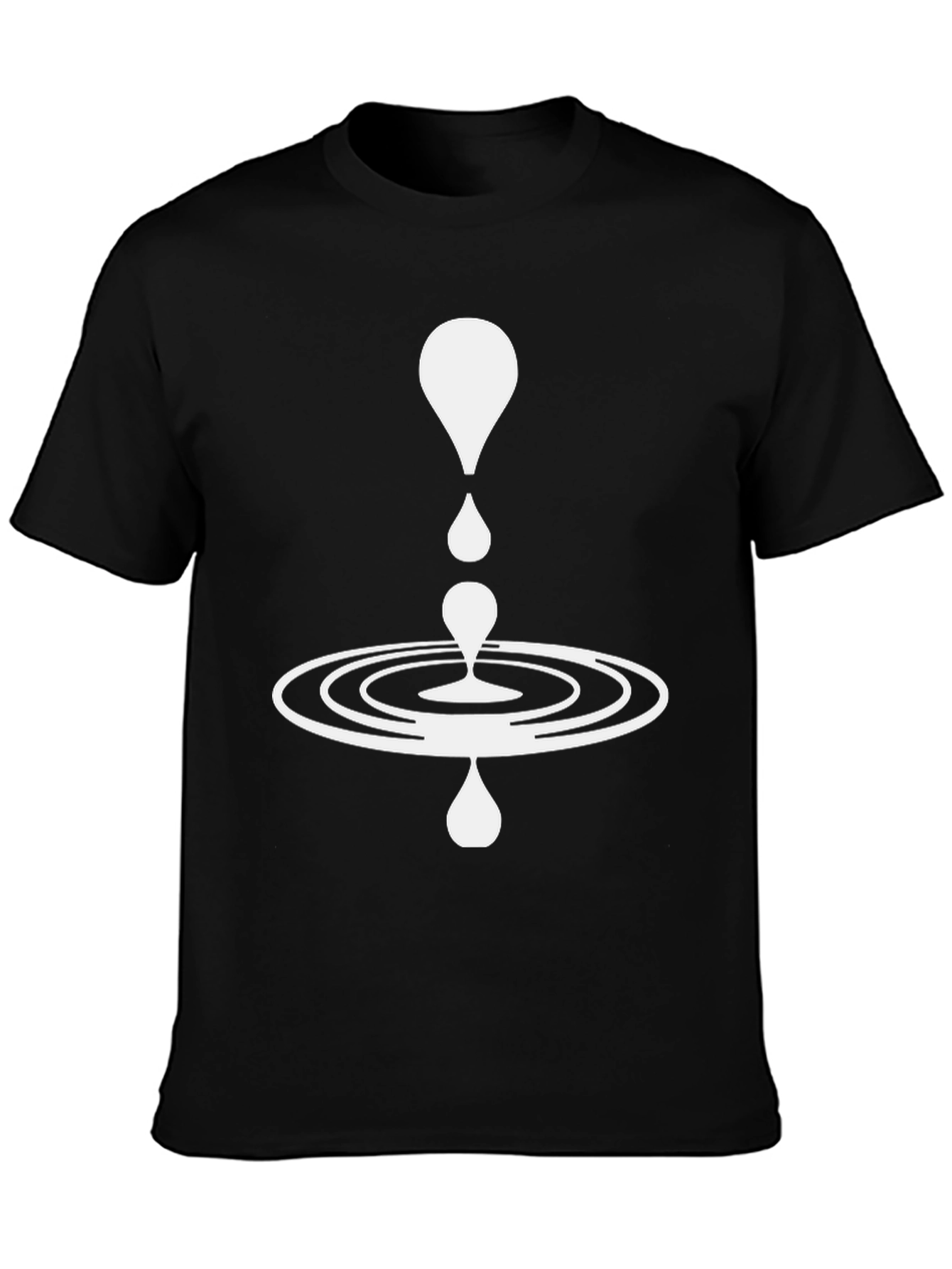 Minimalist Ripple Effect Black T-Shirt