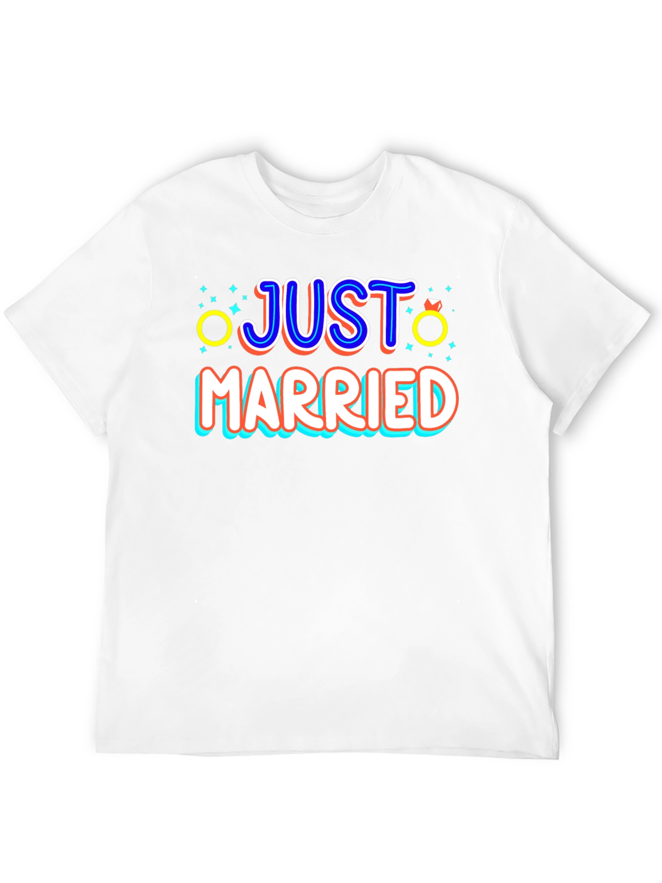 Just Married Graphic Tee - Newlywed Celebration T-Shirt