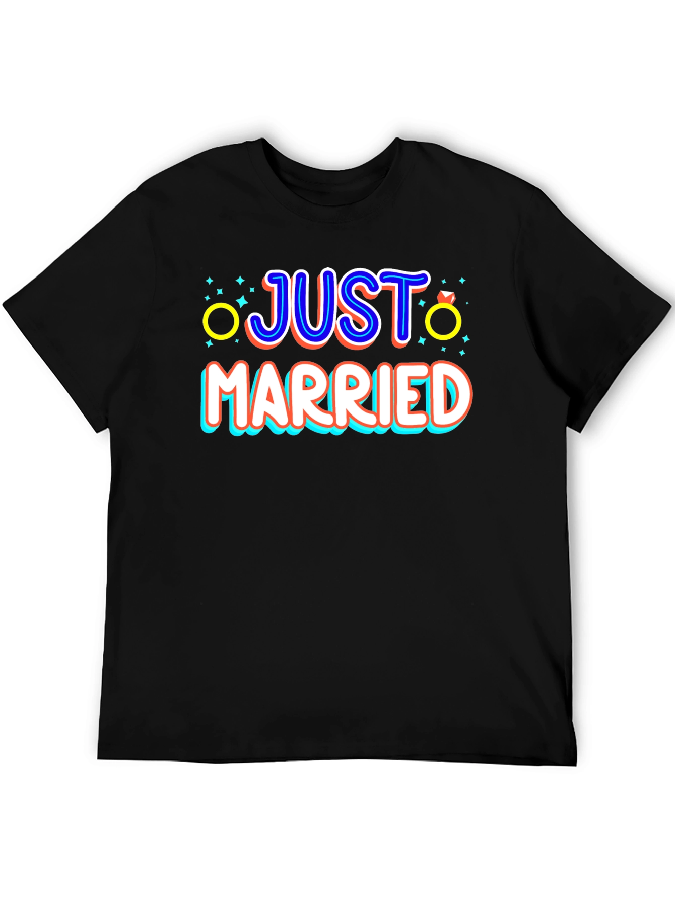 Just Married Graphic Tee - Newlywed Celebration T-Shirt