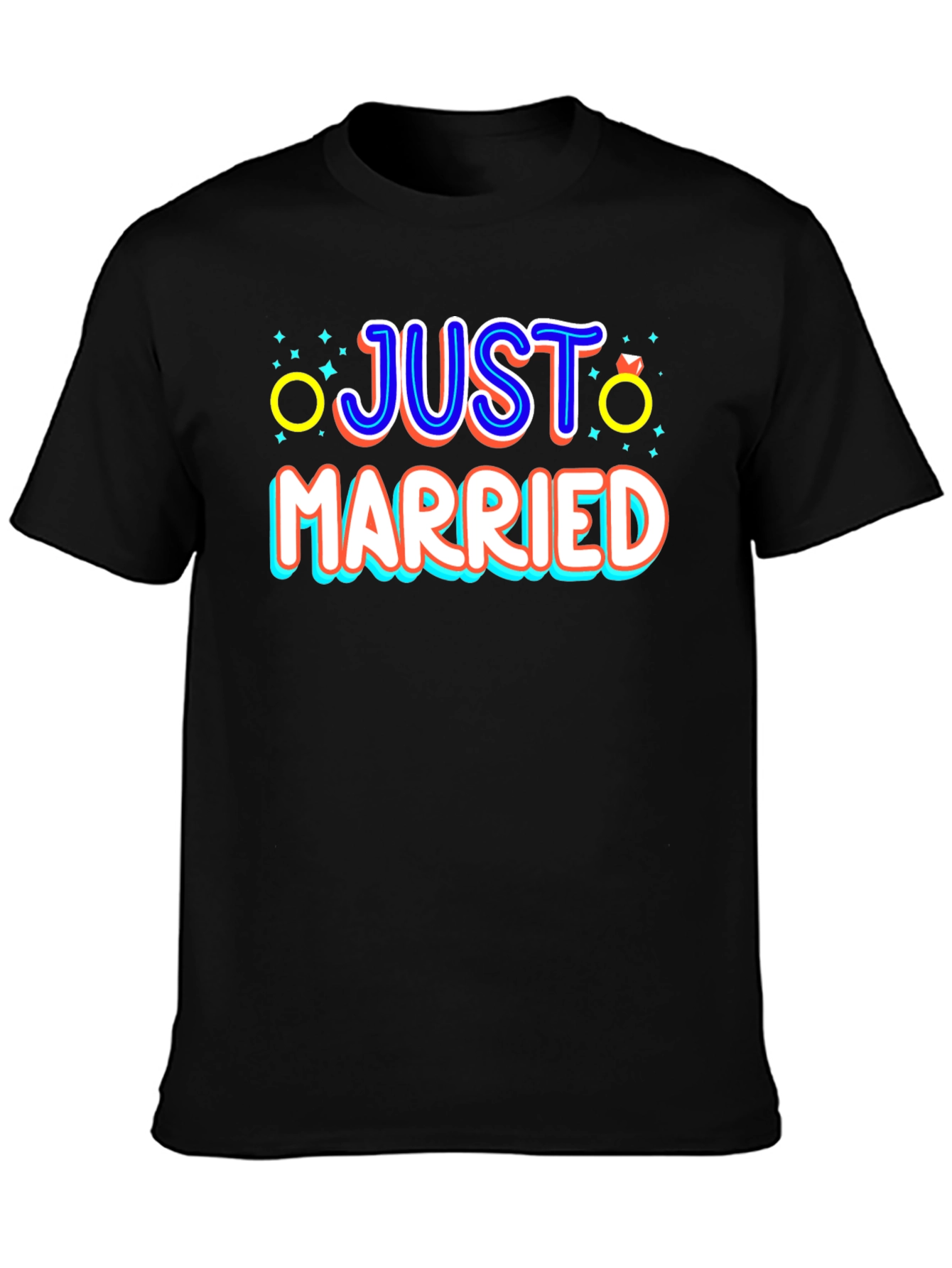 Just Married Graphic Tee - Newlywed Celebration T-Shirt