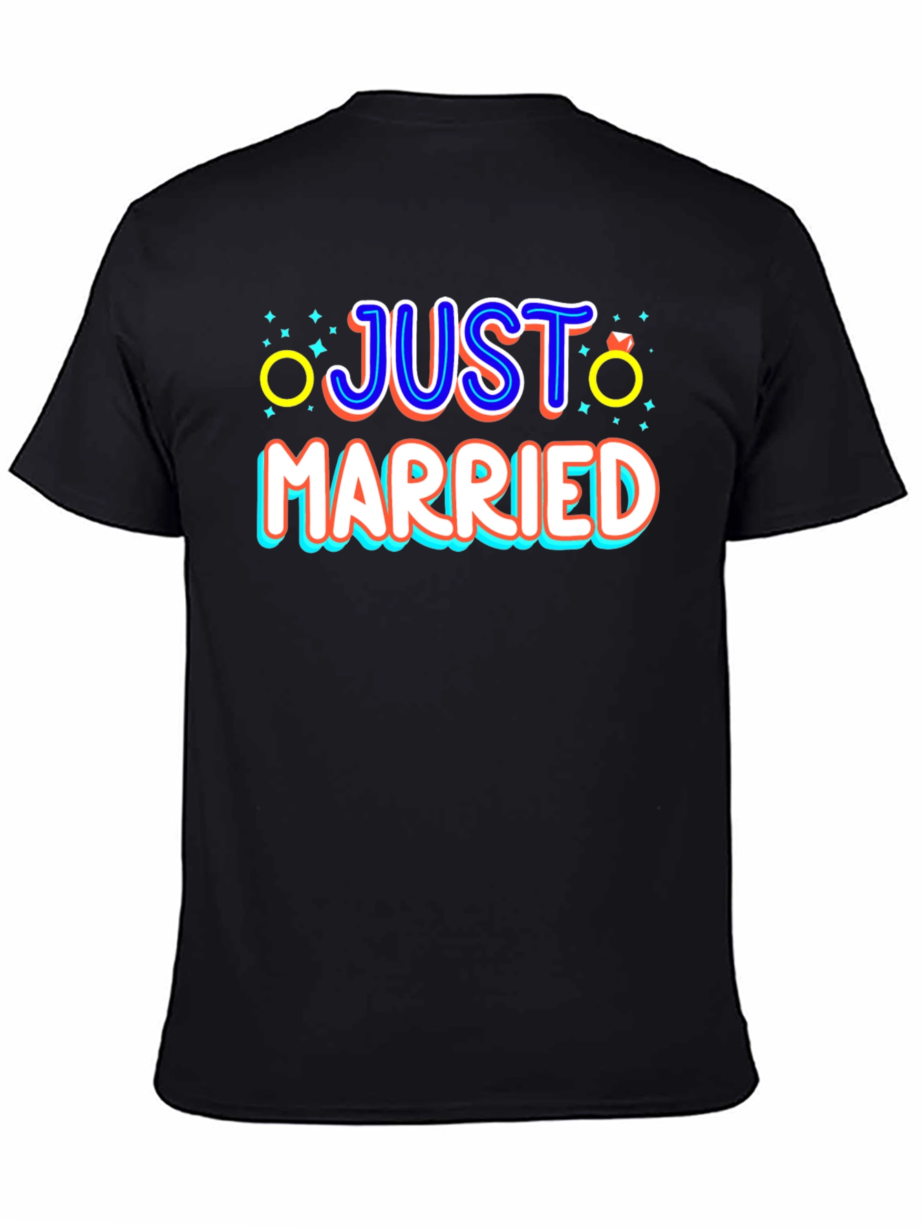 Just Married Graphic Tee - Newlywed Celebration T-Shirt