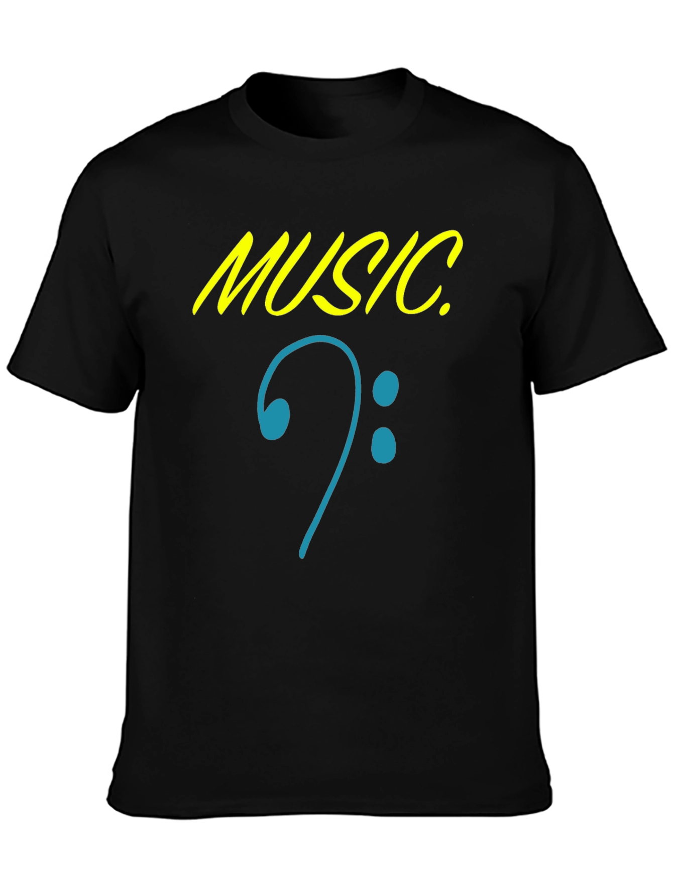 Music Clef Graphic Black T-Shirt