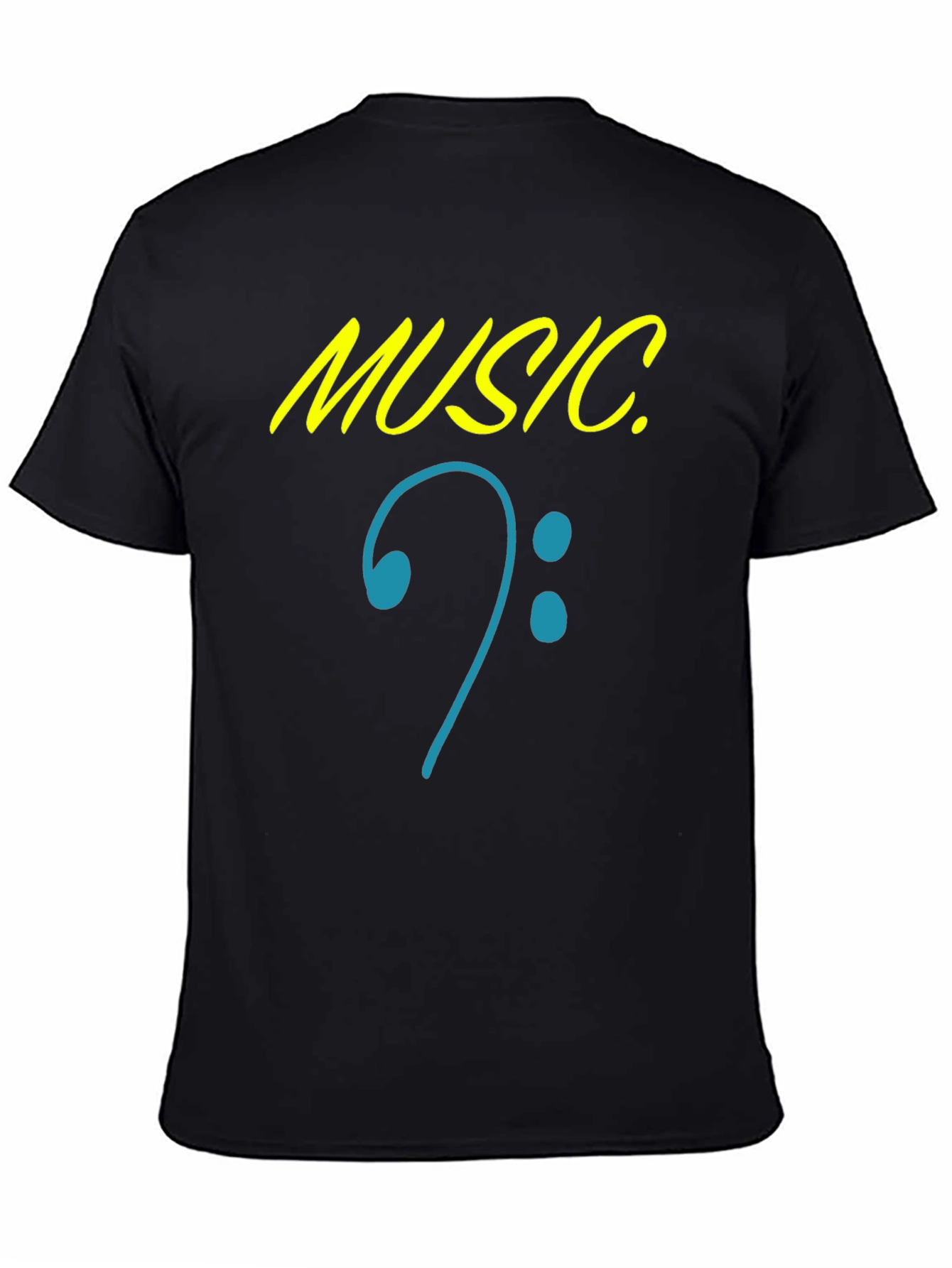 Music Clef Graphic Black T-Shirt