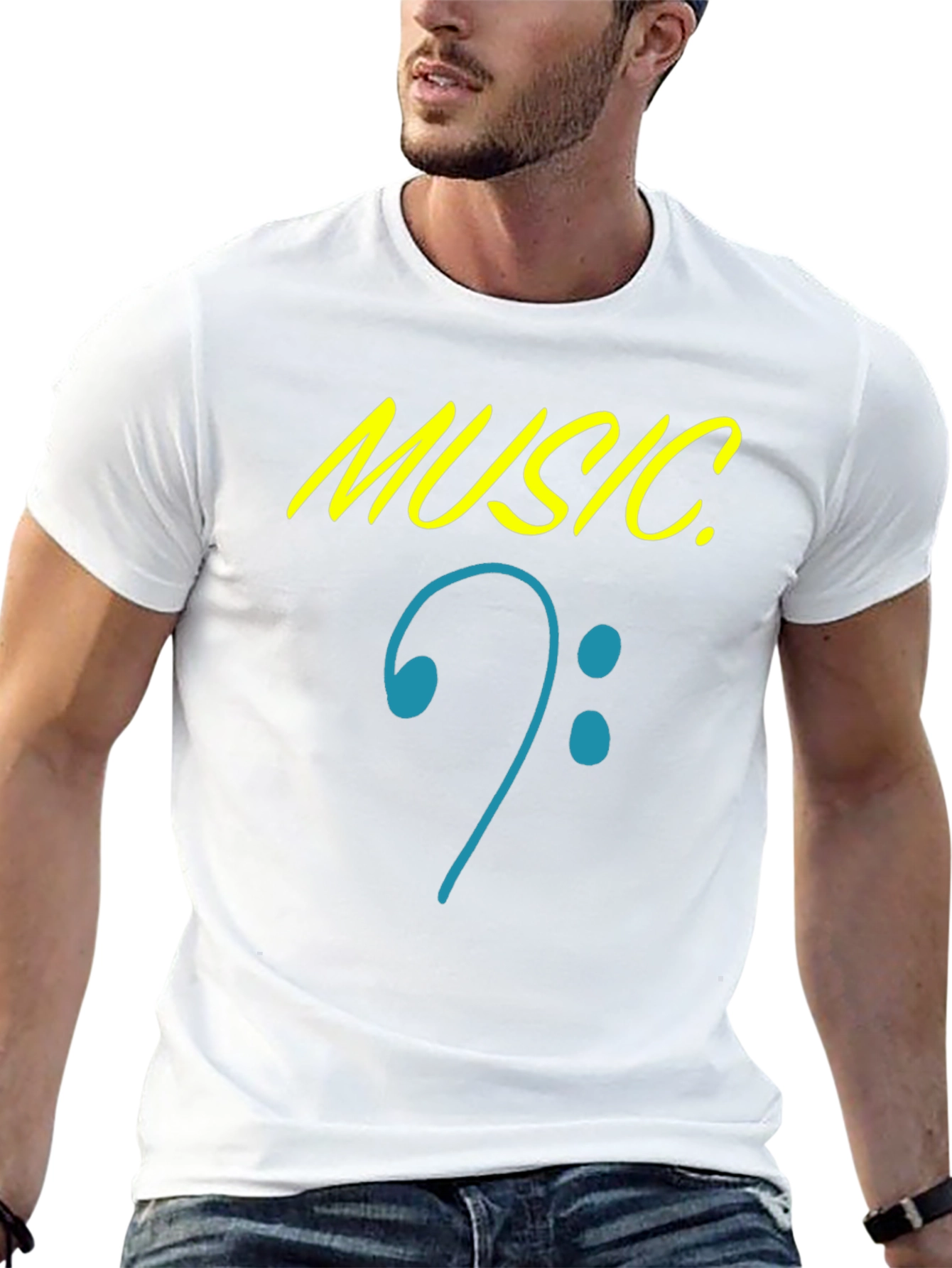 Music Clef Graphic Black T-Shirt