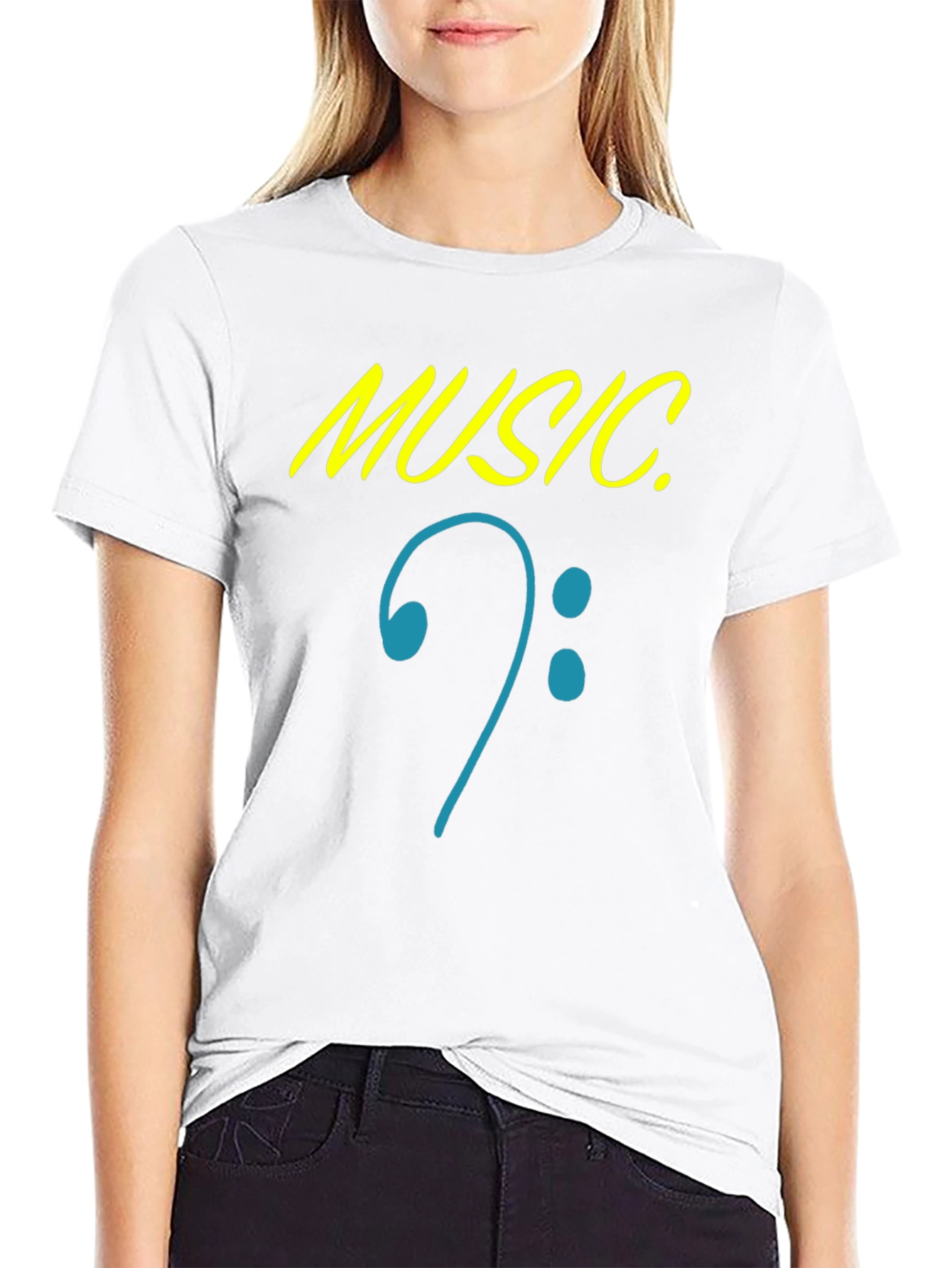 Music Clef Graphic Black T-Shirt