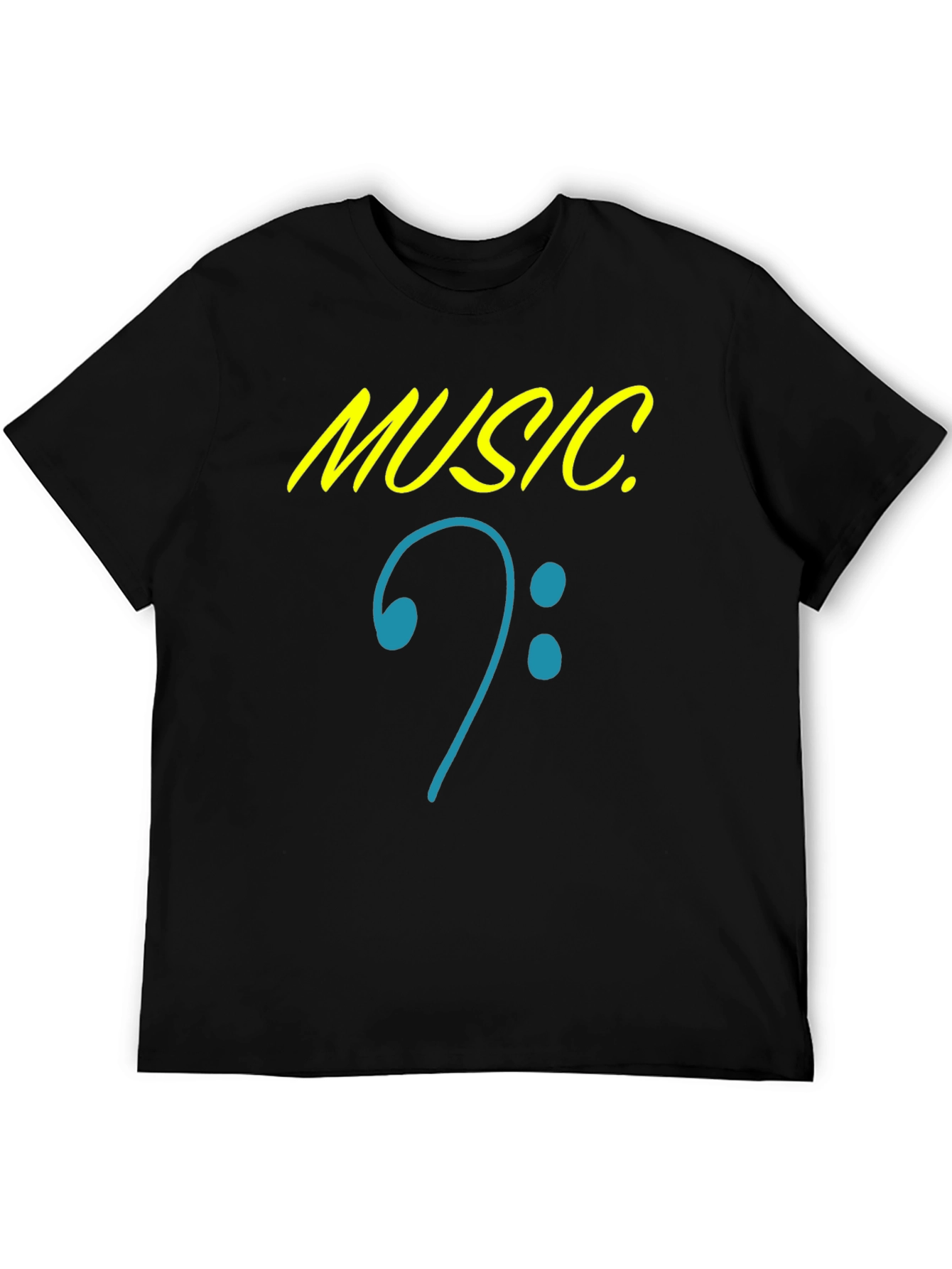 Music Clef Graphic Black T-Shirt
