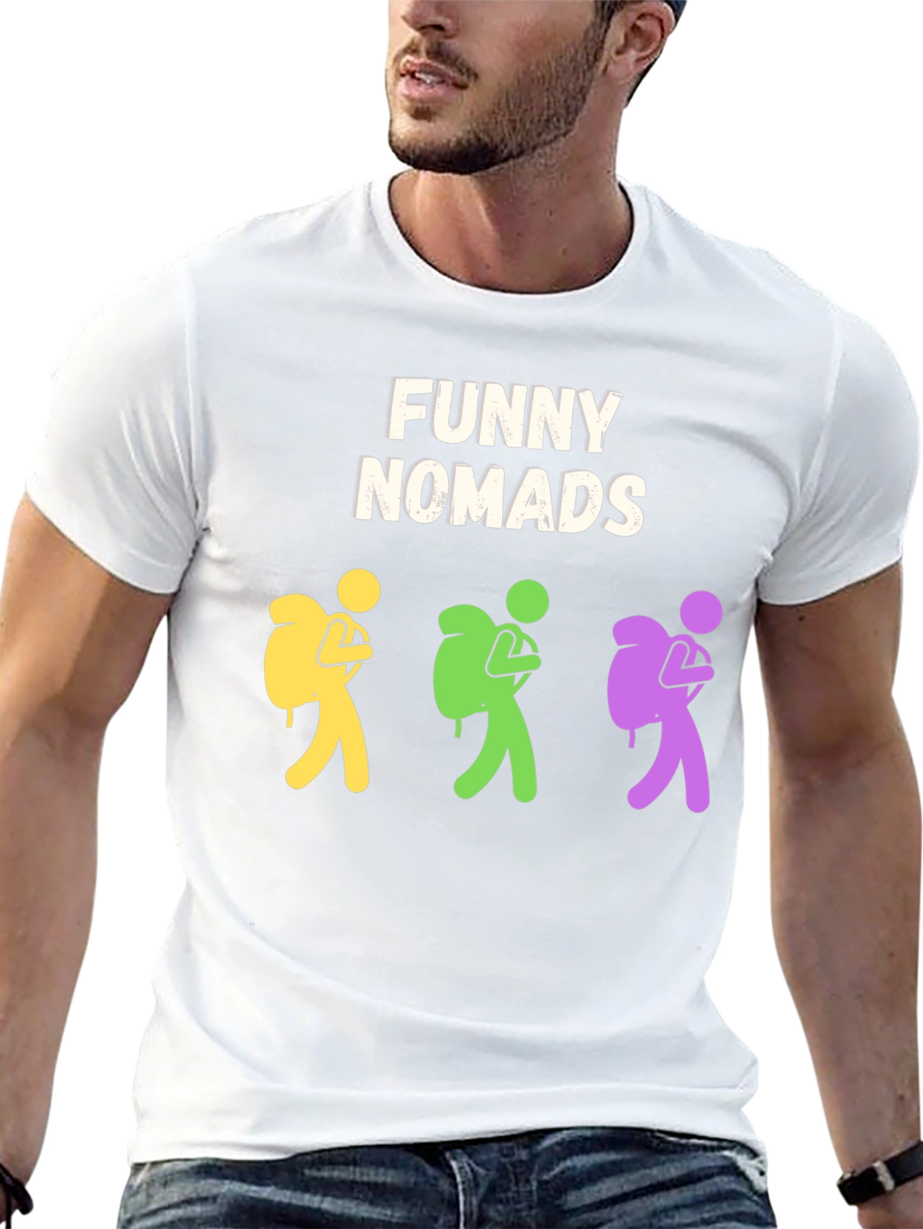 Funny Nomads T-Shirt: Quirky Adventure Tee for Men