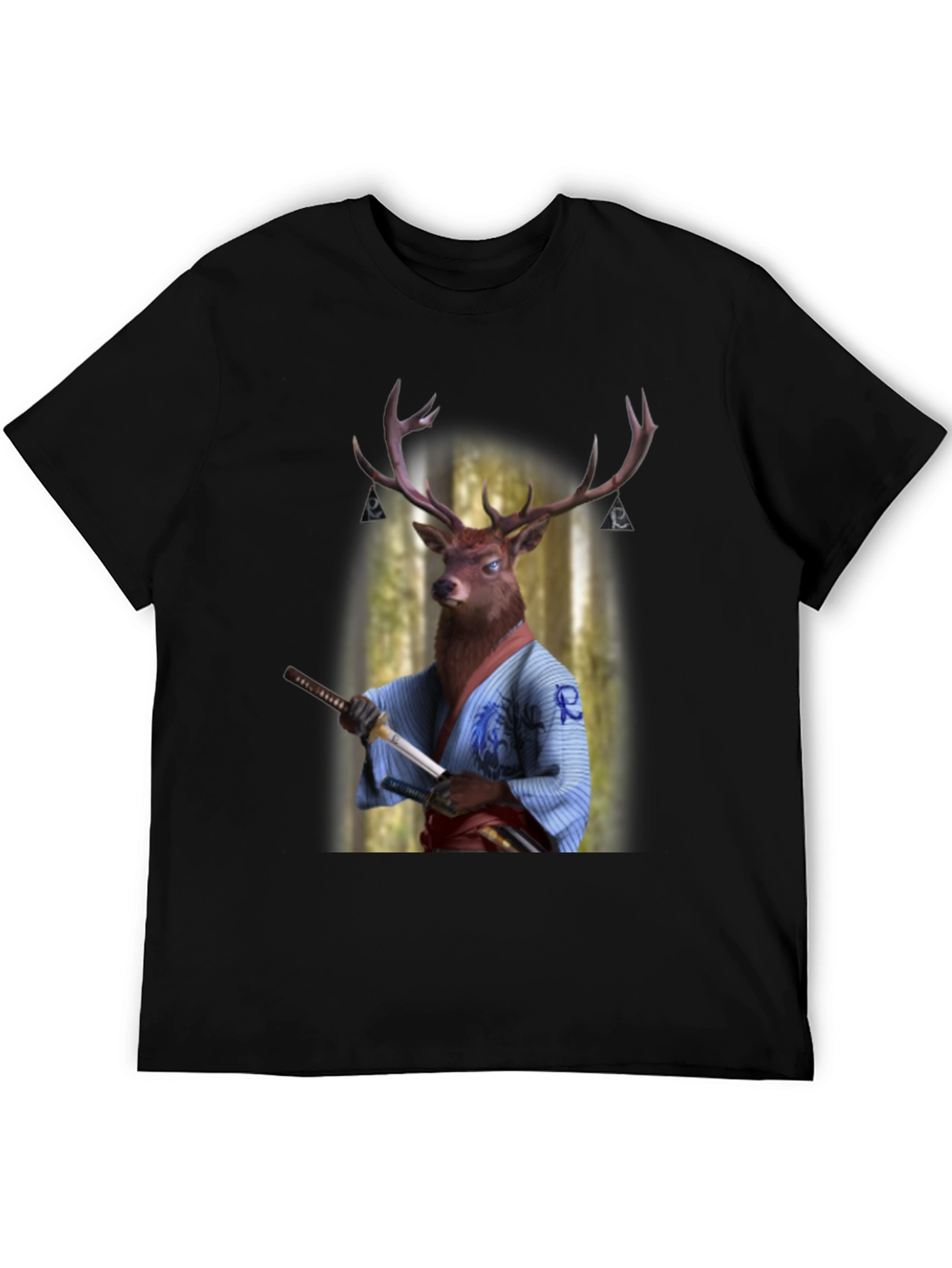 Samurai Deer Graphic T-Shirt