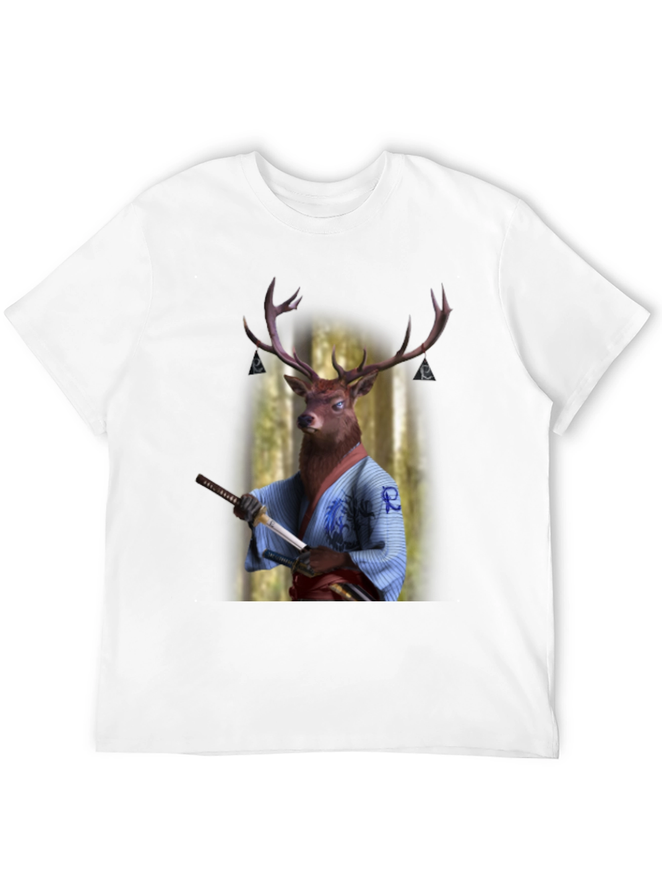 Samurai Deer Graphic T-Shirt