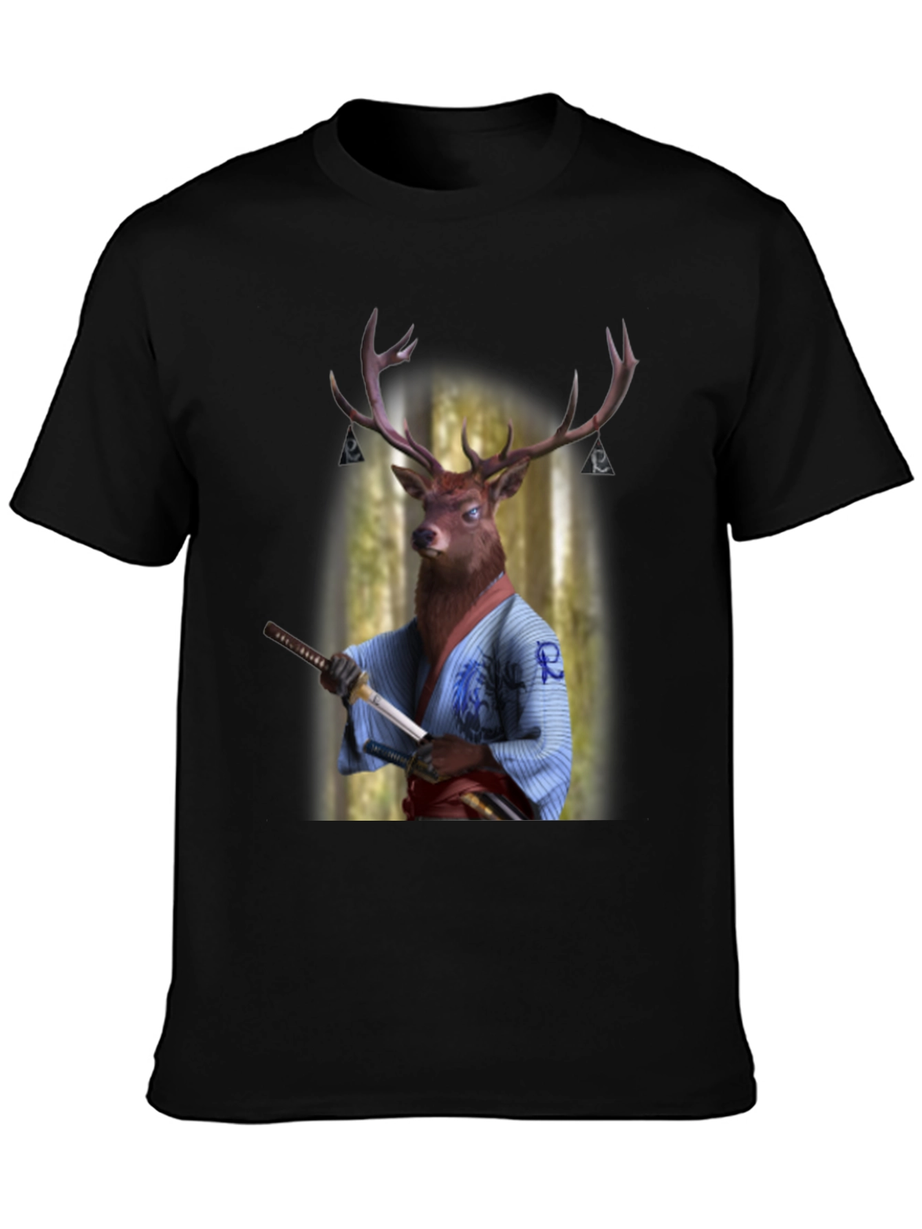 Samurai Deer Graphic T-Shirt