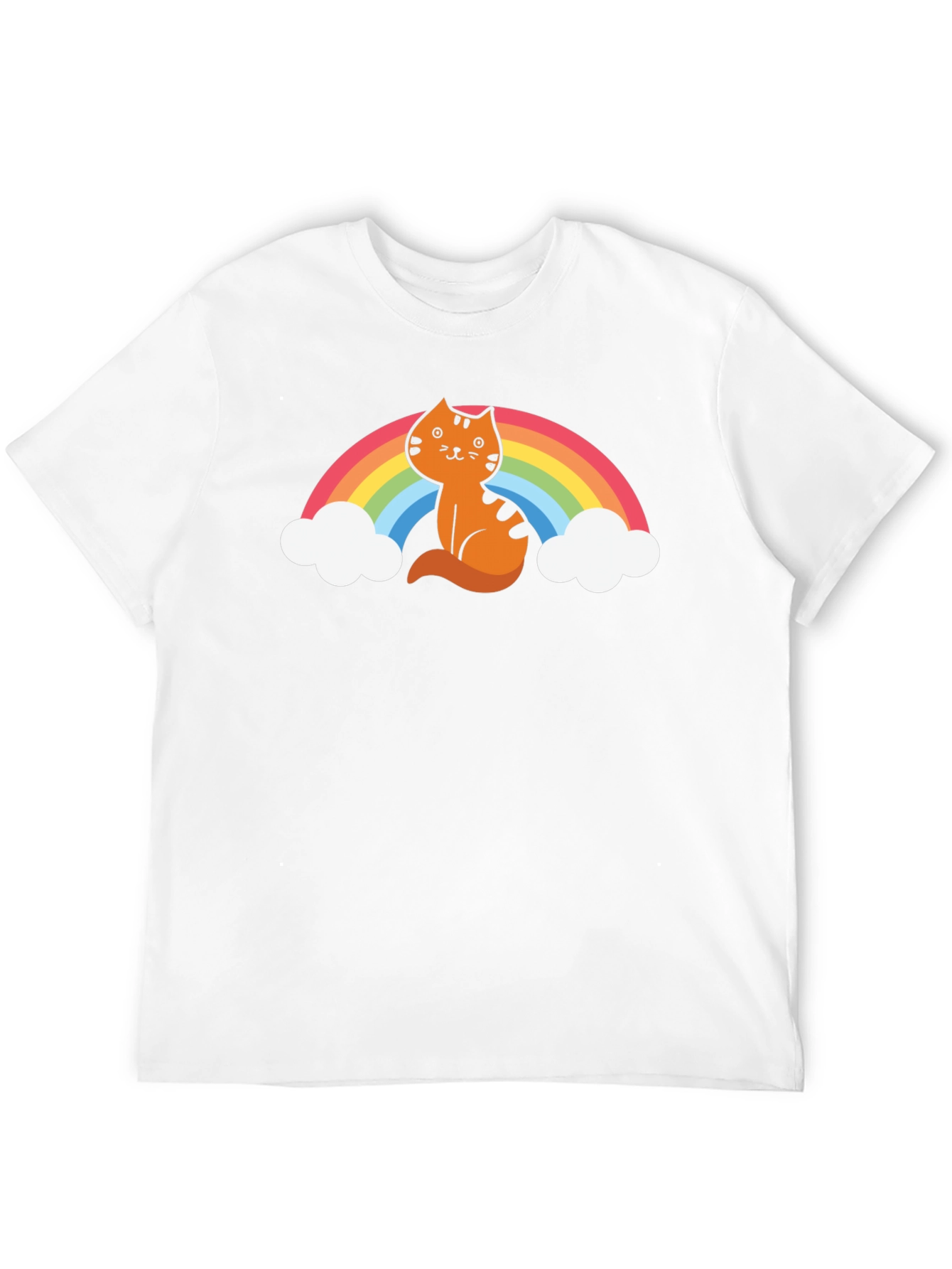 Cat Rainbow Graphic Tee - Unisex Black T-Shirt