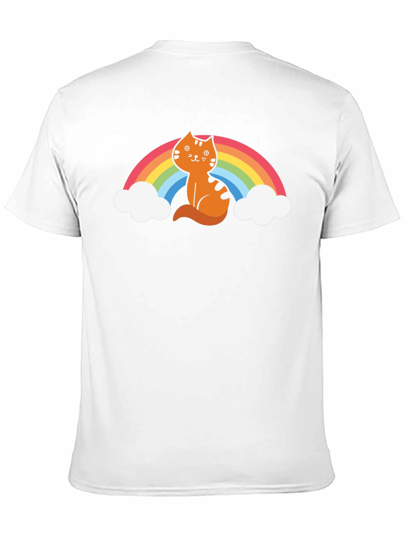 Cat Rainbow Graphic Tee - Unisex Black T-Shirt