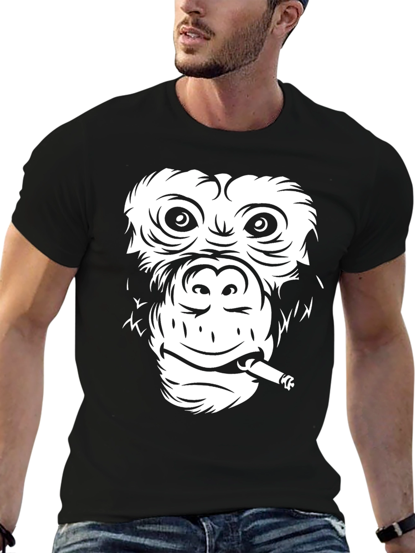 Cool Monkey Graphic Tee - Black Unisex T-Shirt