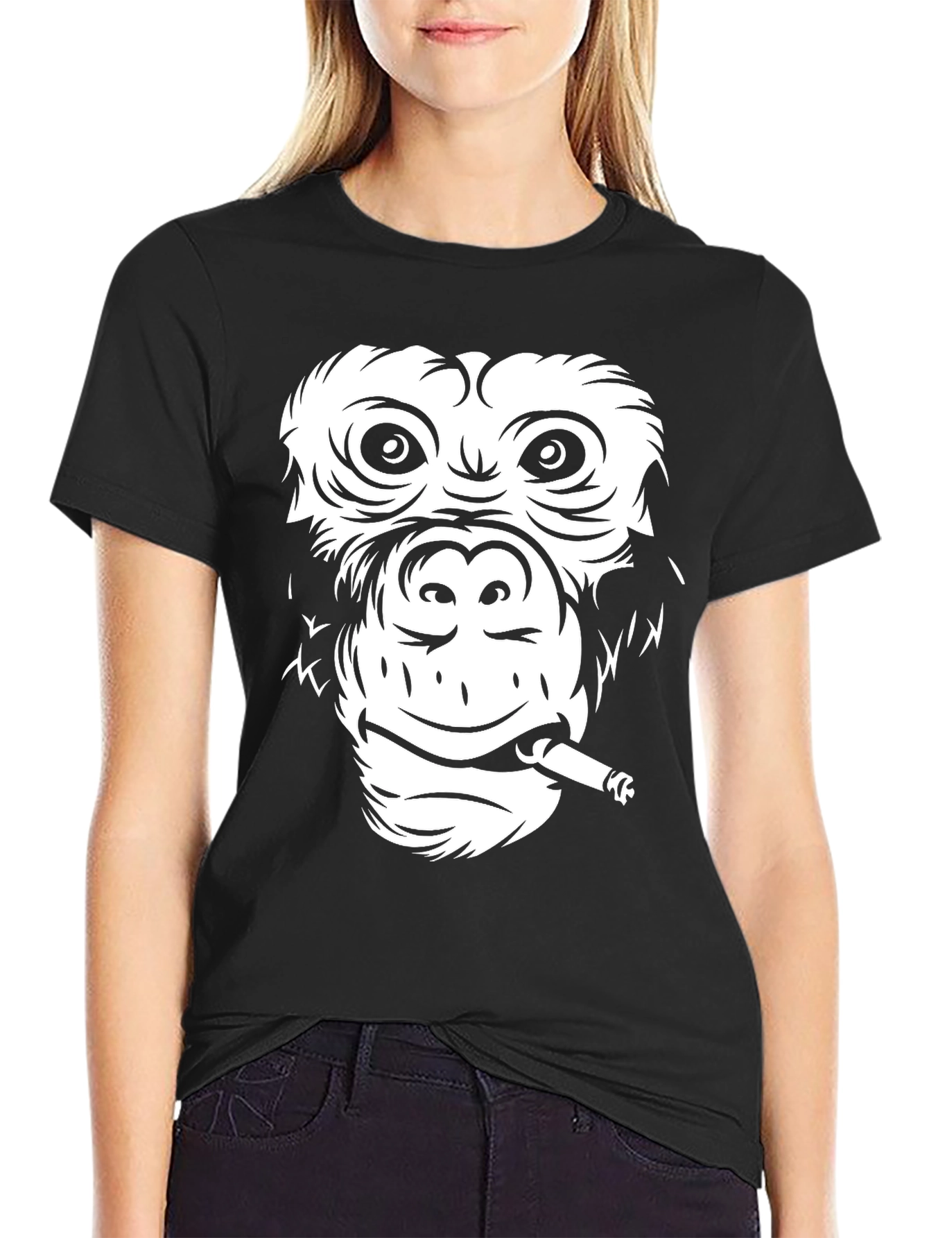 Cool Monkey Graphic Tee - Black Unisex T-Shirt