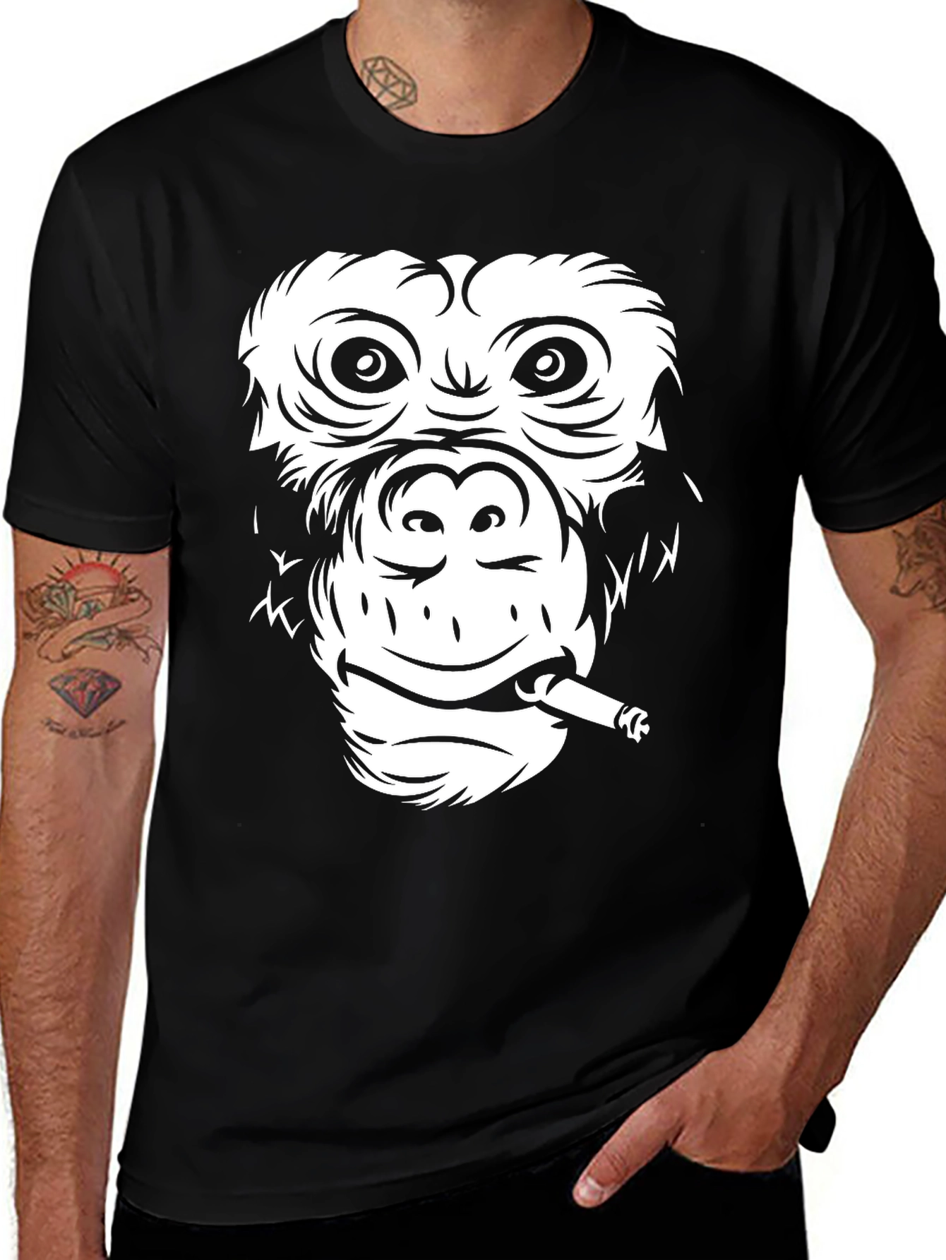 Cool Monkey Graphic Tee - Black Unisex T-Shirt