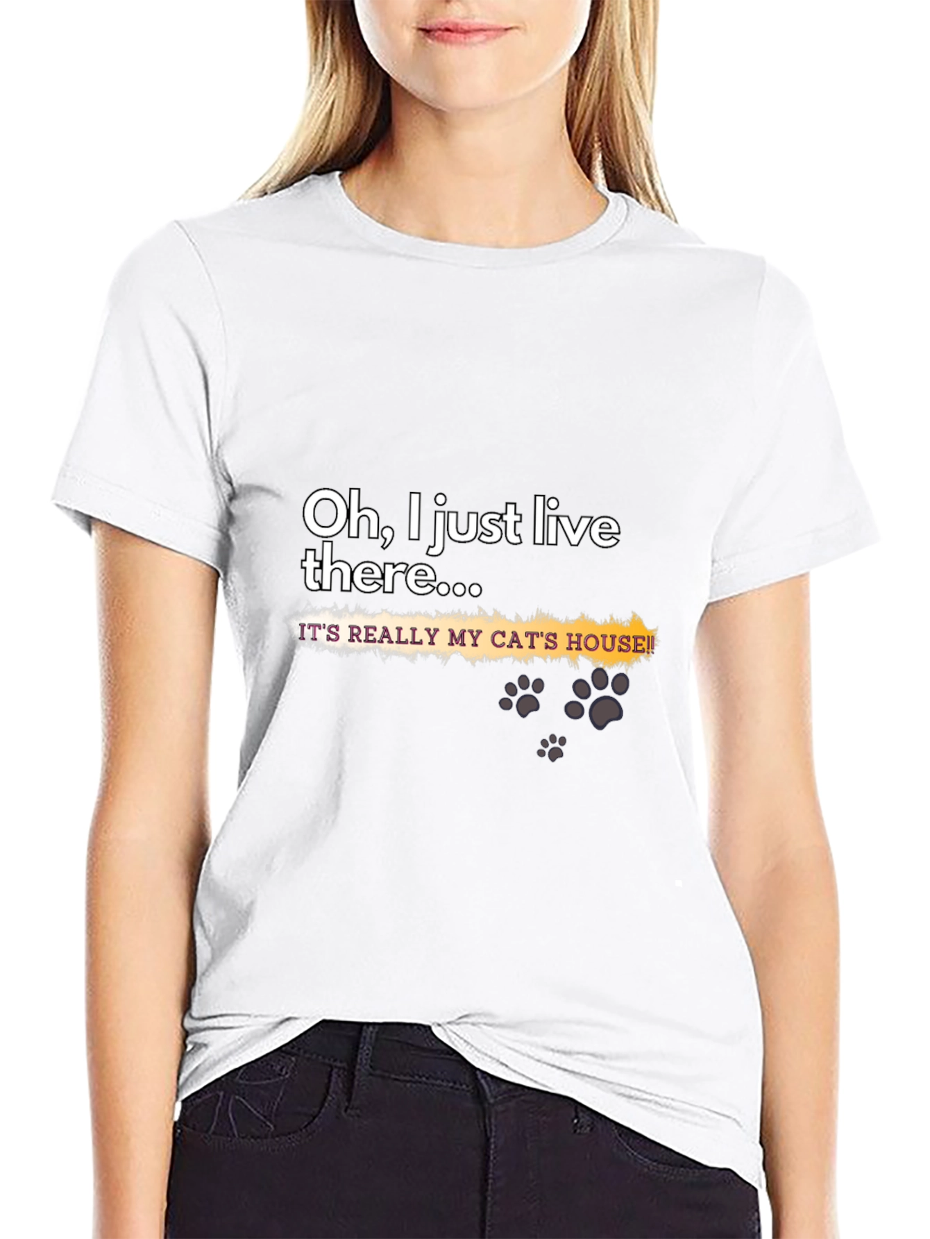 Funny Cat House Graphic T-Shirt