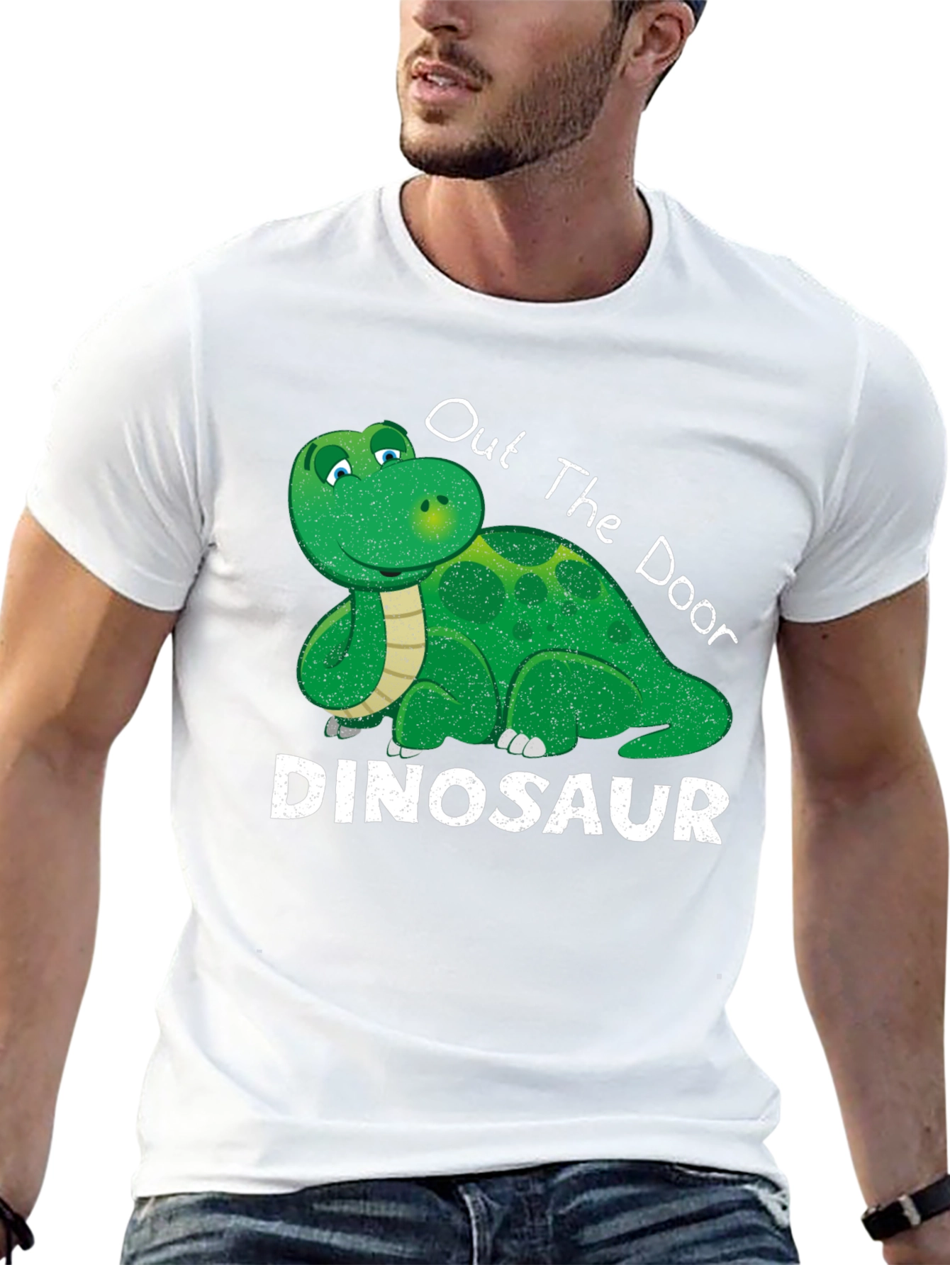 Dinosaur Out The Door Black T-Shirt