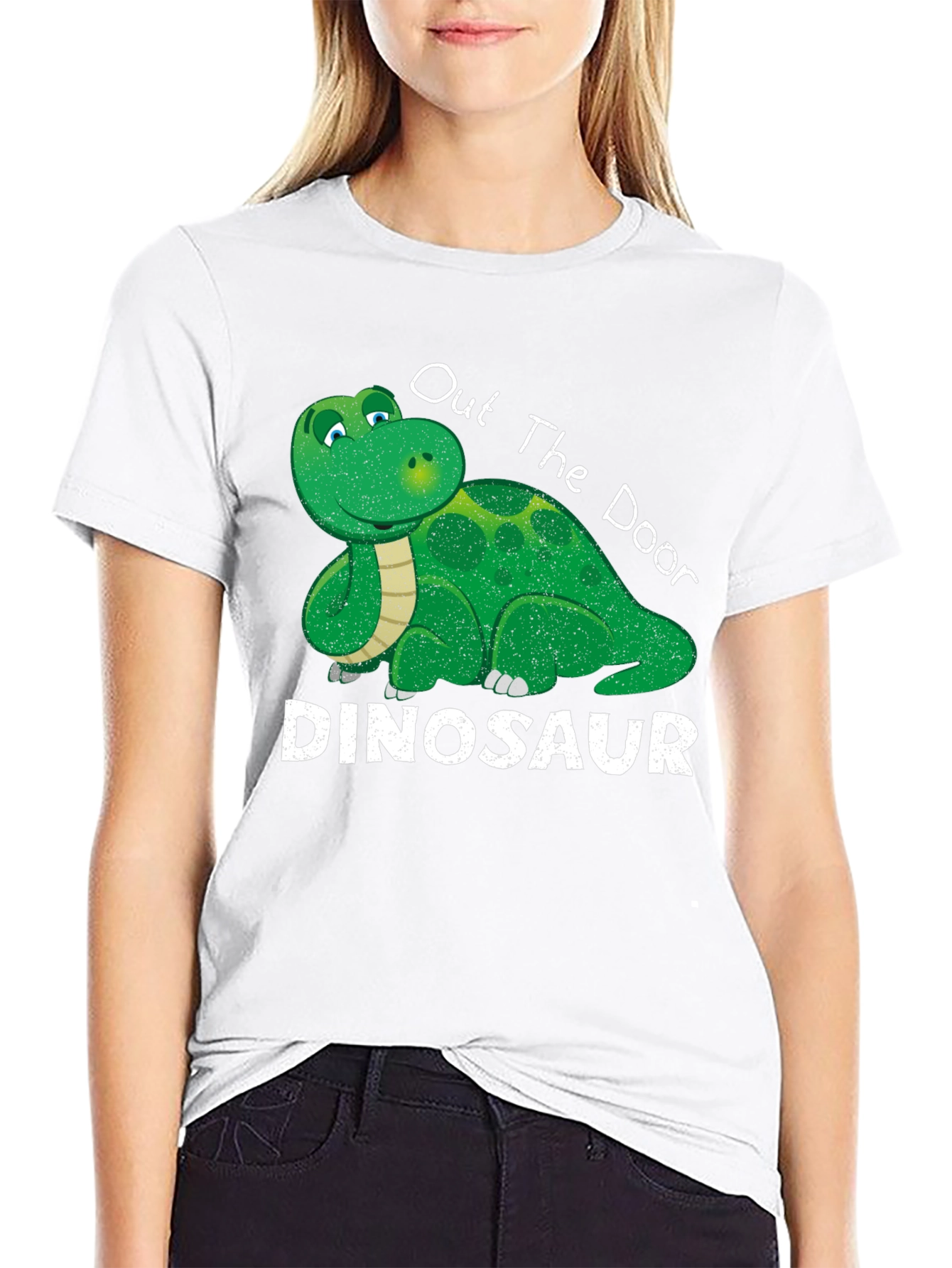 Dinosaur Out The Door Black T-Shirt