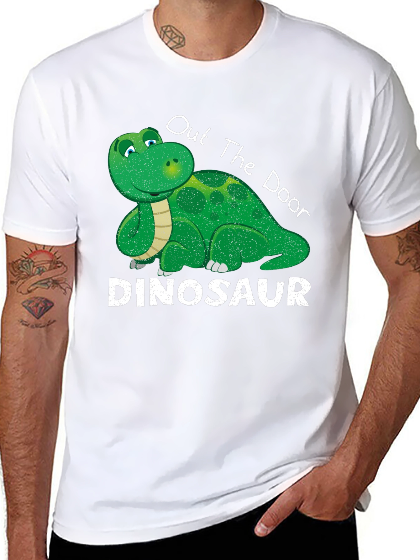 Dinosaur Out The Door Black T-Shirt