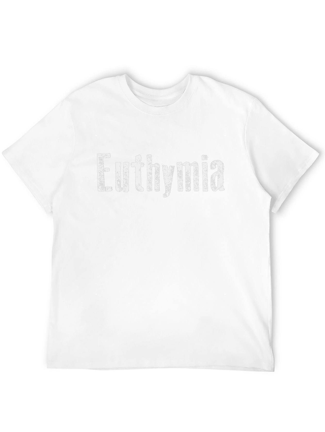 Euthymia T-Shirt - Distressed Text Design - Black Tee