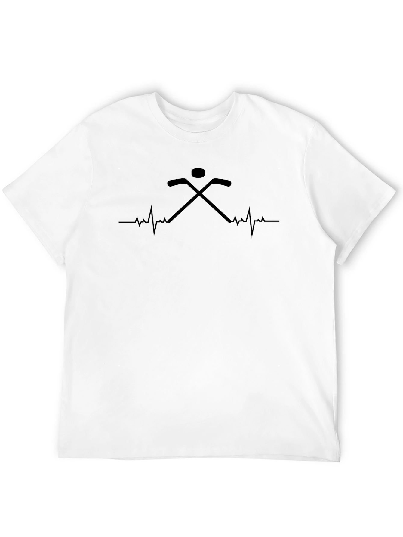 Hockey Heartbeat T-Shirt - Black