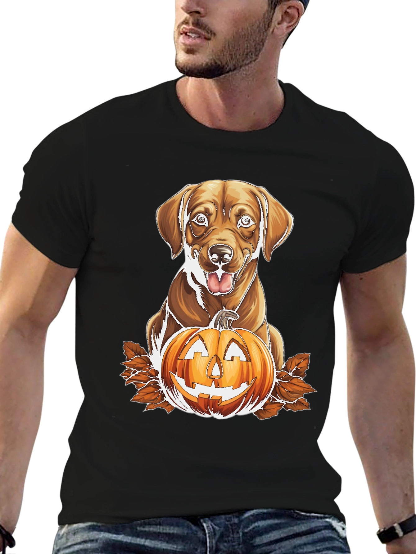 Labrador and Jack-o-Lantern Graphic Tee
