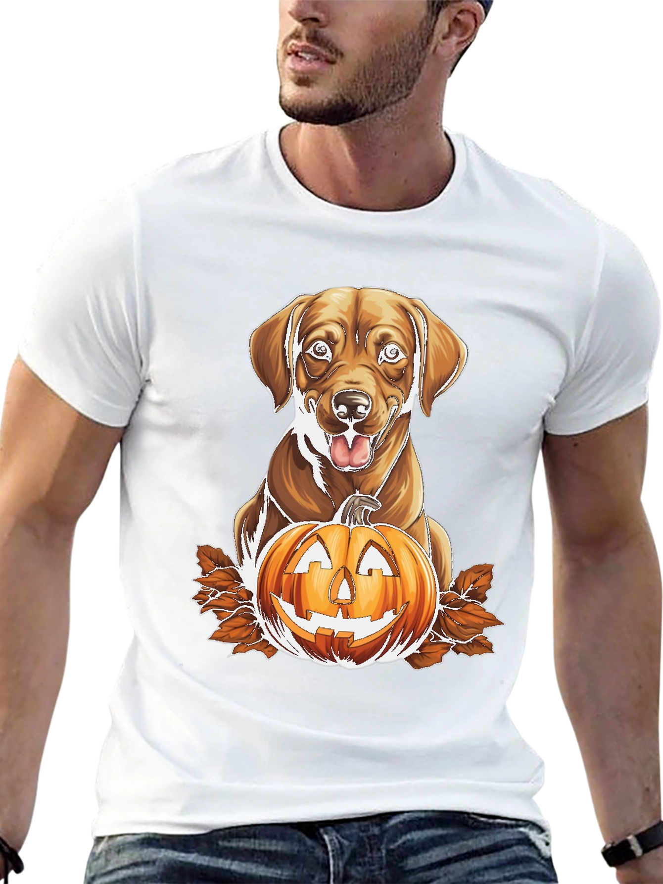 Labrador and Jack-o-Lantern Graphic Tee