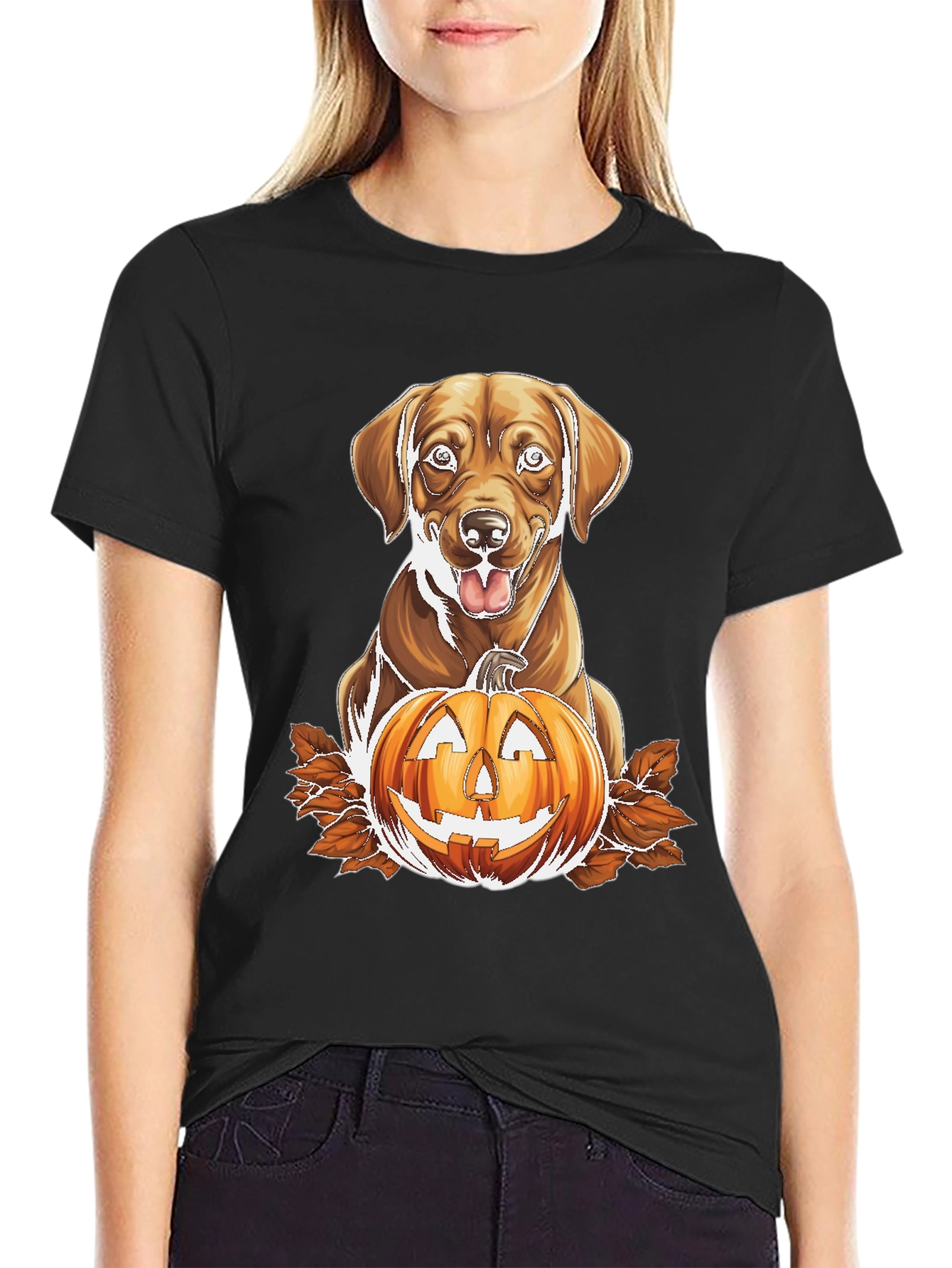 Labrador and Jack-o-Lantern Graphic Tee