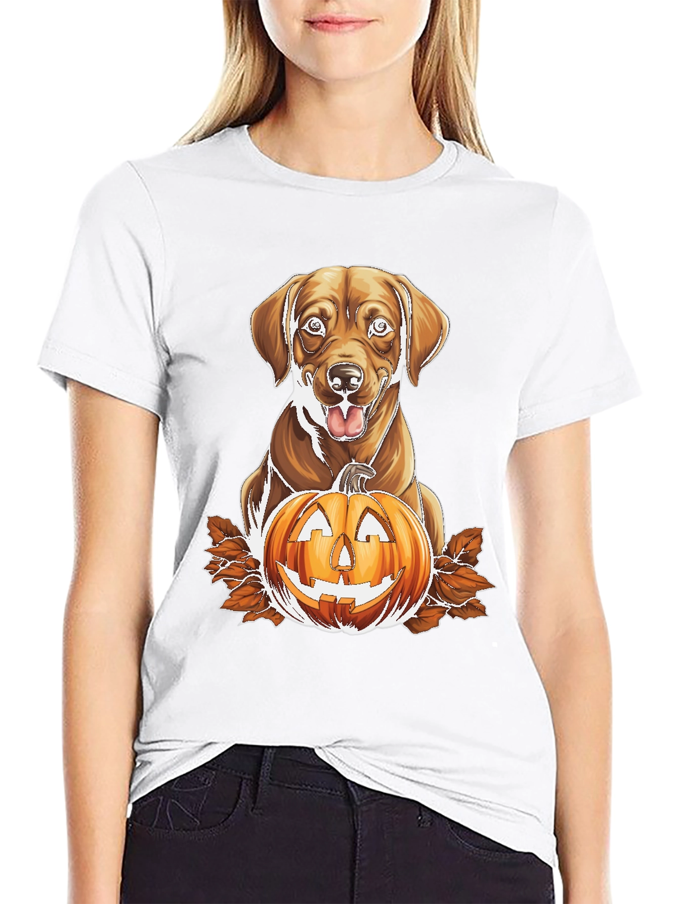 Labrador and Jack-o-Lantern Graphic Tee